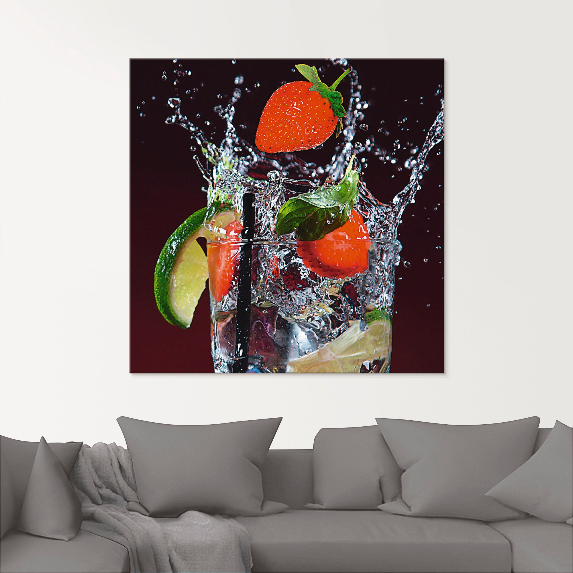 Artland Glasbild »Frischer Fruchtcocktail I«, Getränke, (1 St.), in verschiedenen Größen