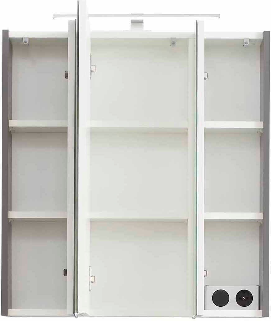 Saphir Badmöbel-Set »Quickset 5-teilig, Waschbeckenunterschrank mit LED-Spiegelschrank« 6 Stk. tlg.