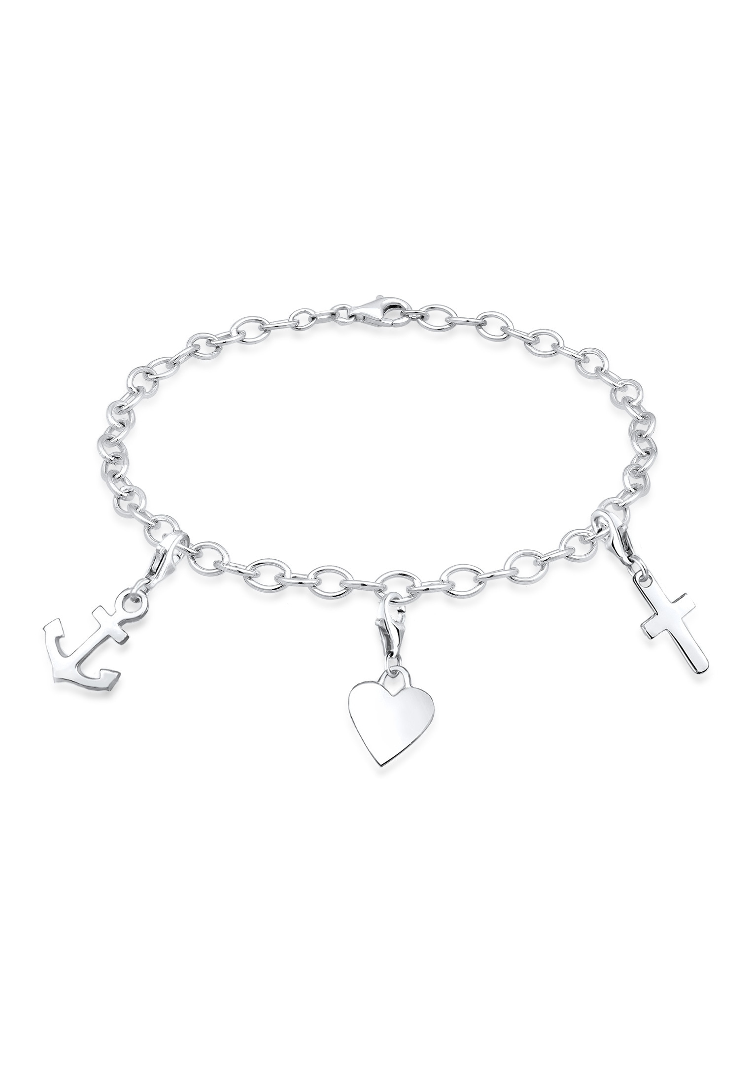 Bettelarmband »Armband Anker Herz Kreuz 925 Sterling Silber«