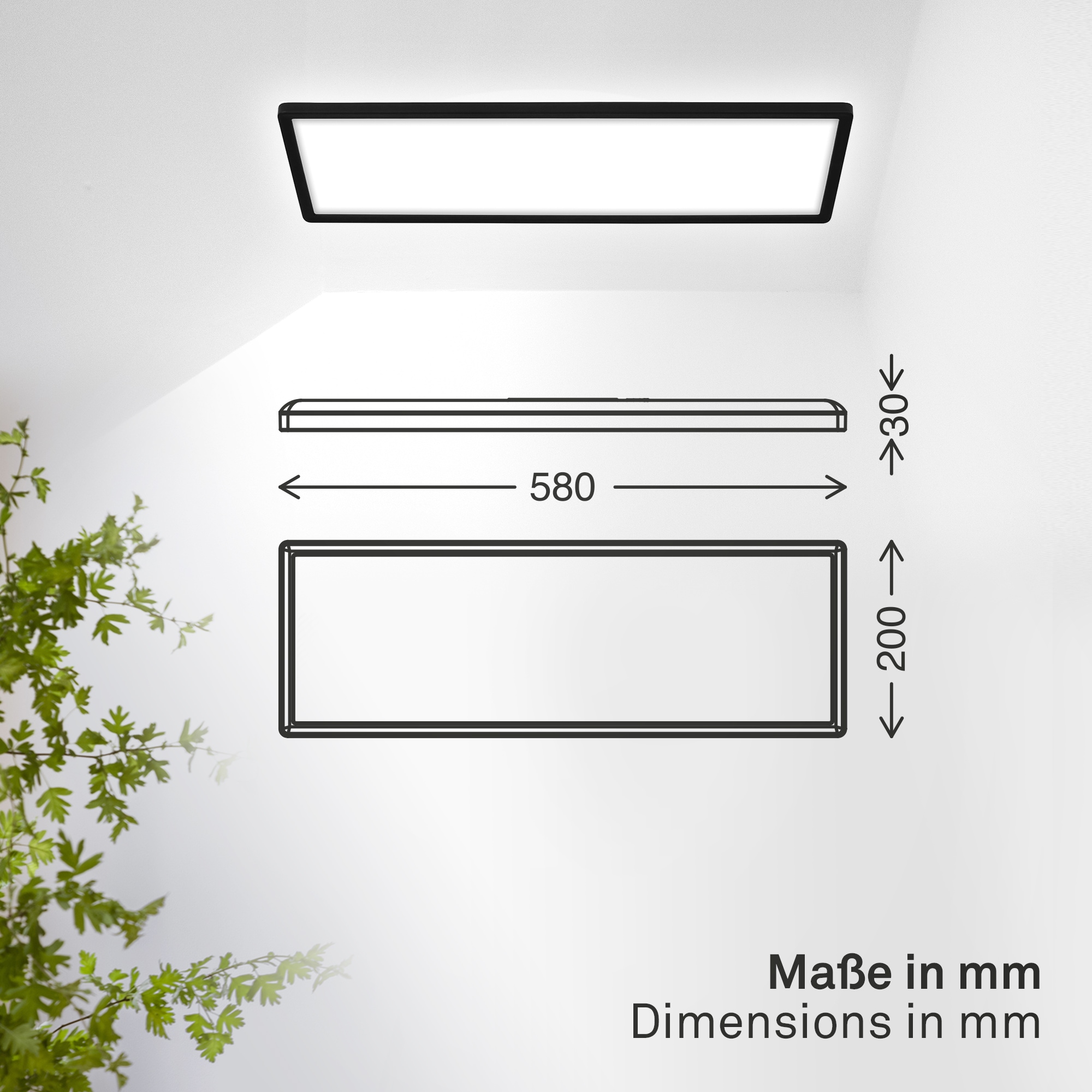 B.K.Licht LED Panel »SHALLOW« LED-Board 1 Stk. Neutralweiß 58x20x3 cm, Badlampe, Badezimmer, Küche, Wohnzimmer