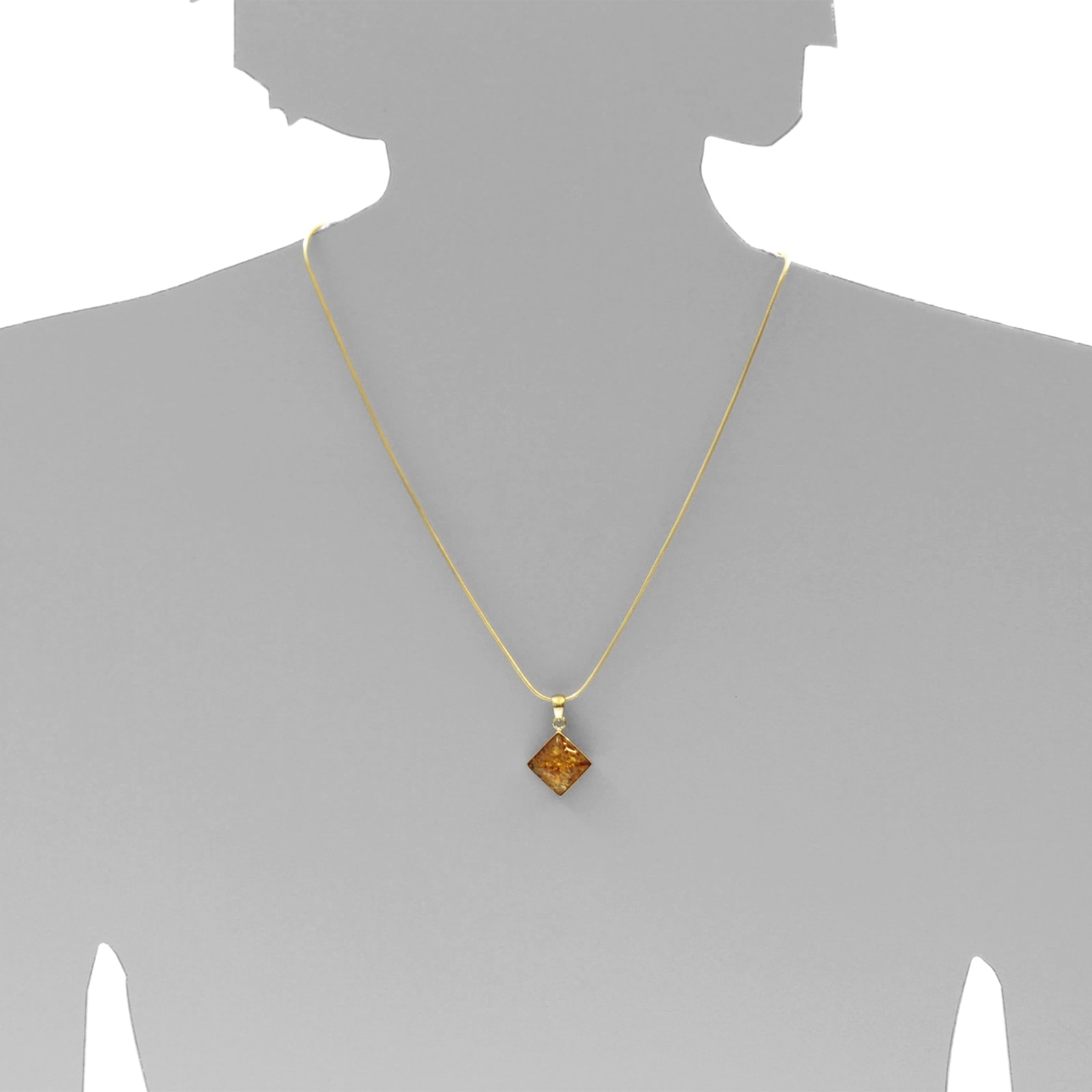 OSTSEE-SCHMUCK Kettenanhänger »- Classic 14 x 14 mm - Gold 333/000 - Bernstein«