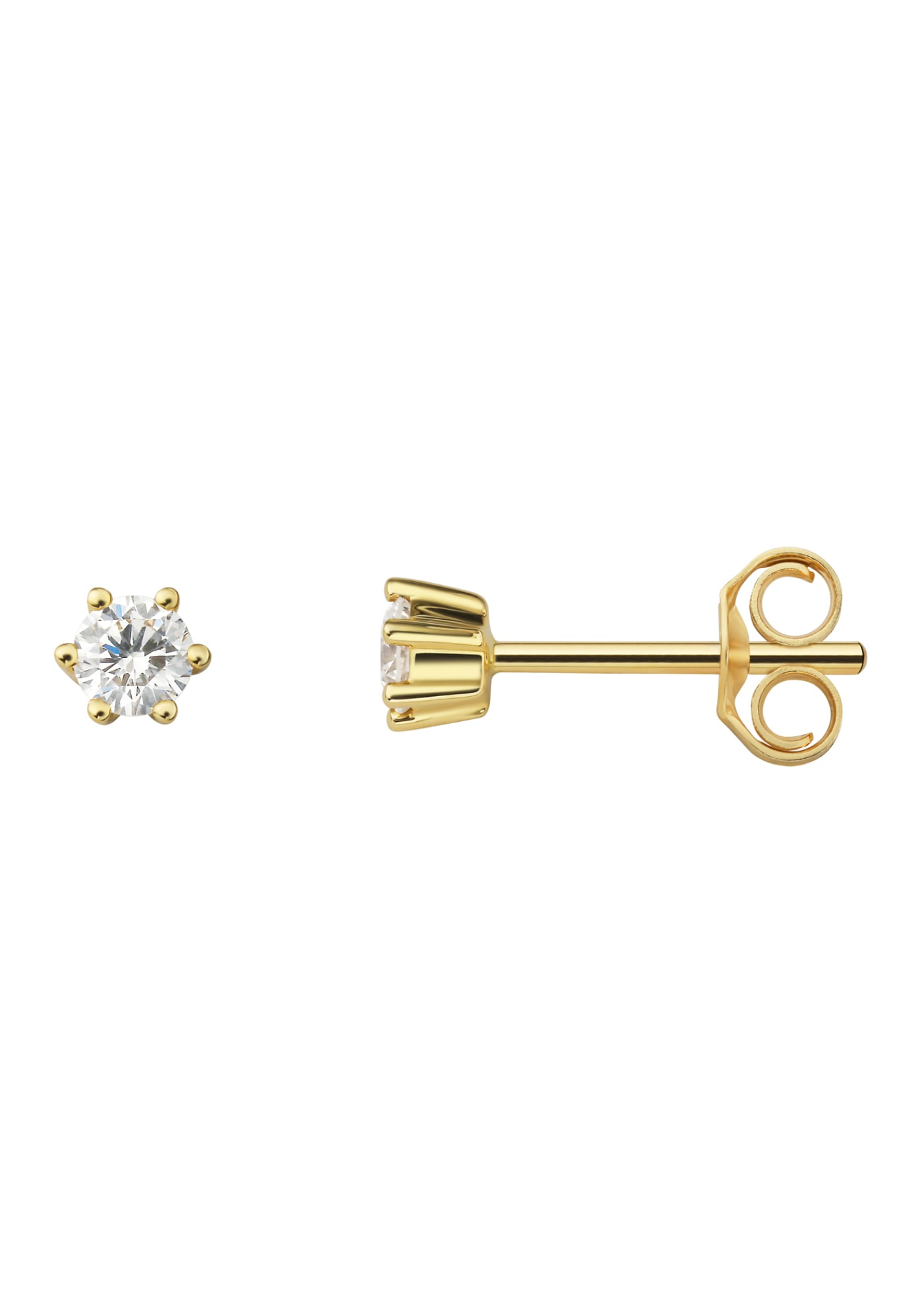 ONE ELEMENT Paar Ohrstecker »0.2 ct Diamant Brillant Ohrringe  Ohrstecker aus 585 Gelbgold«