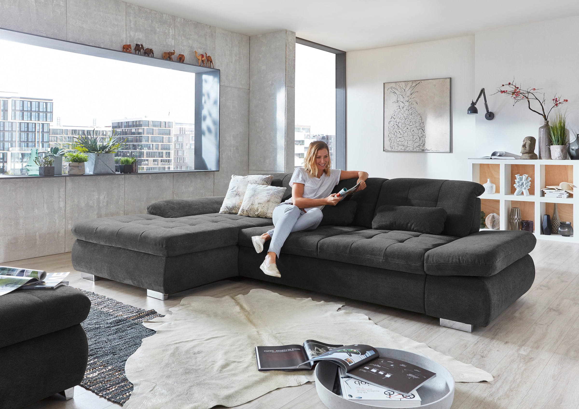 Die PlanBar Ecksofa »MP-IN17004 L-Form« wahlweise mit Funktion, Federkern