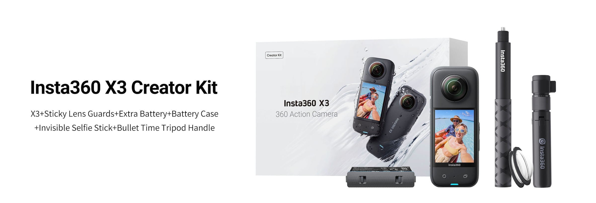 Insta360 Camcorder »X3 Creator Kit«, OTTO jetzt 5,7K, Bluetooth-WLAN bei kaufen (Wi-Fi)