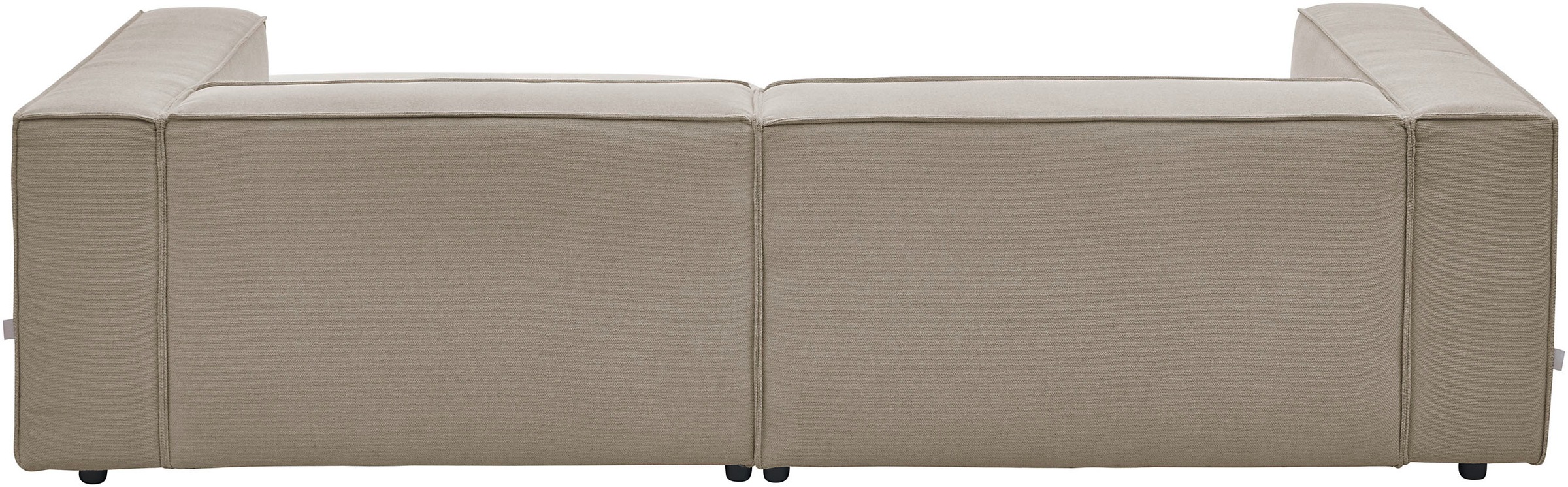 LeGer Home by Lena Gercke Ecksofa »PIARA mit Kedernaht in Cord oder Leinenoptik, moderne Couch in L-Form«, wahlweise Ottomane rechts/links, schwarze Füße, bequemer Sitzkomfort