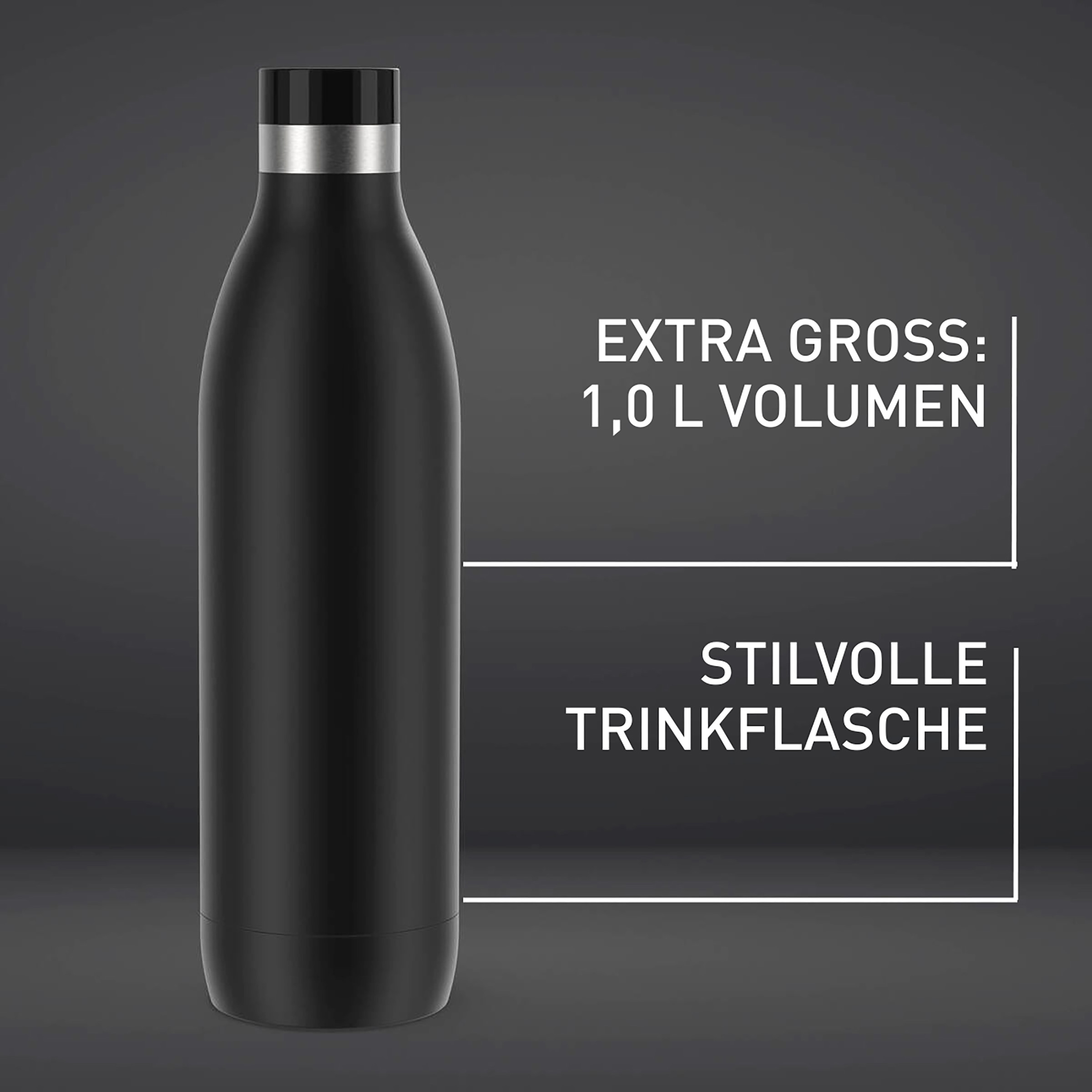 Emsa Isolierflasche »Trinkflasche Bludrop«, (1 tlg.), 1 Liter, auslaufsicher, 360°-rundum-Trinköffnung, 40 h kalt, 20 h warm