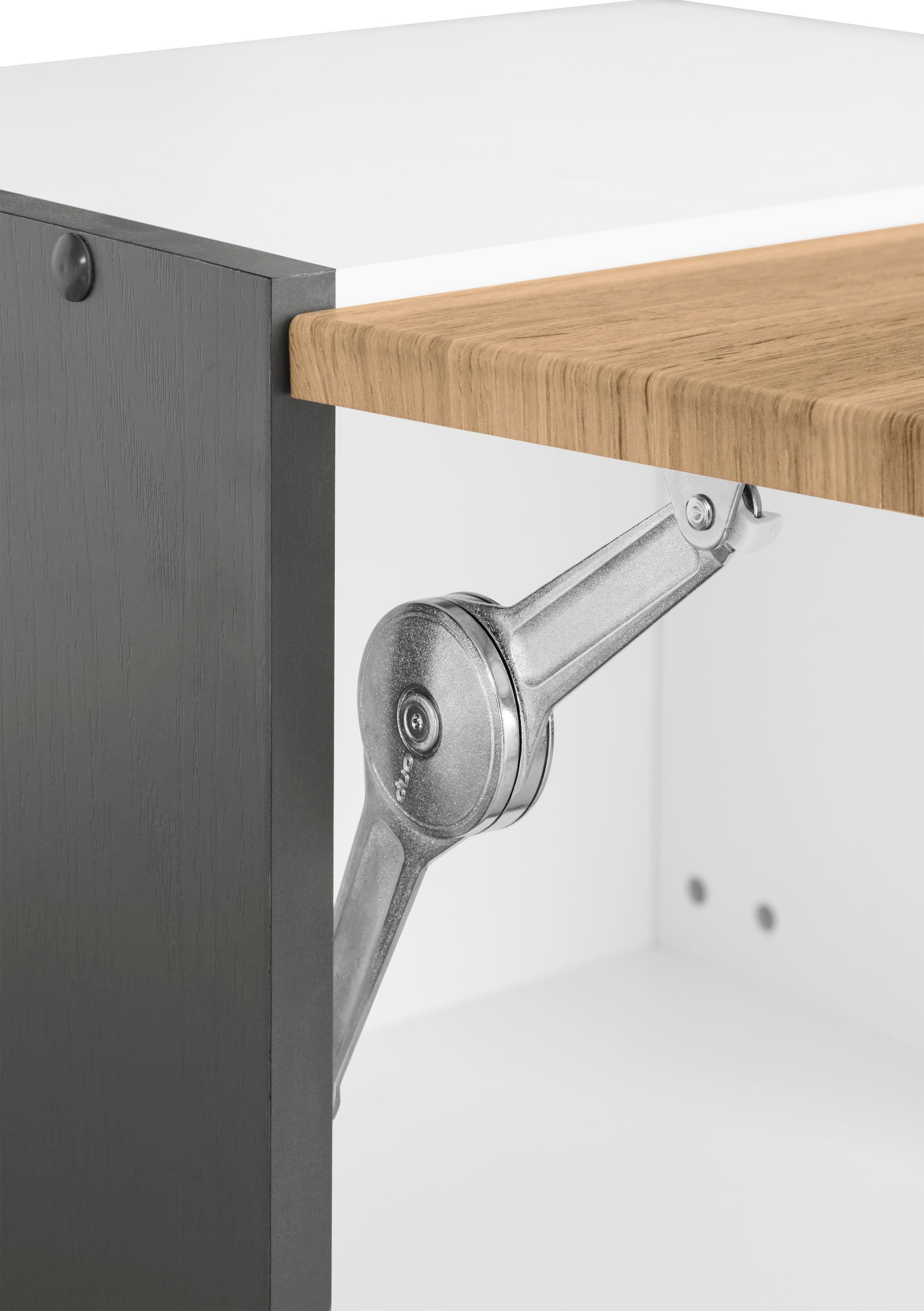 KOCHSTATION Küchenzeile »KS-Tulsa« mit E-Geräten, Breite 210 cm, schwarze Metallgriffe, MDF Fronten