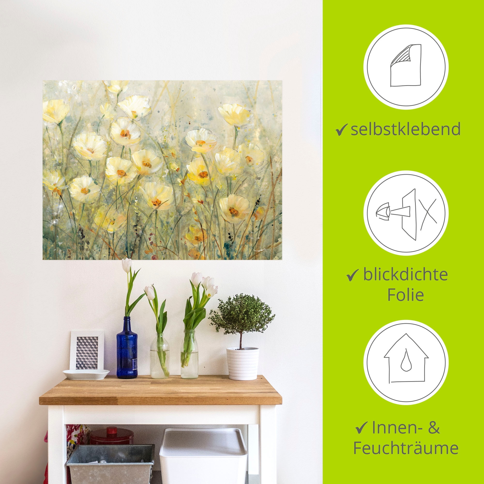Artland Wandbild »Sommer in voller Blüte I«, Blumenwiese, (1 St.), als Alubild, Outdoorbild, Leinwandbild, Poster, Wandaufkleber