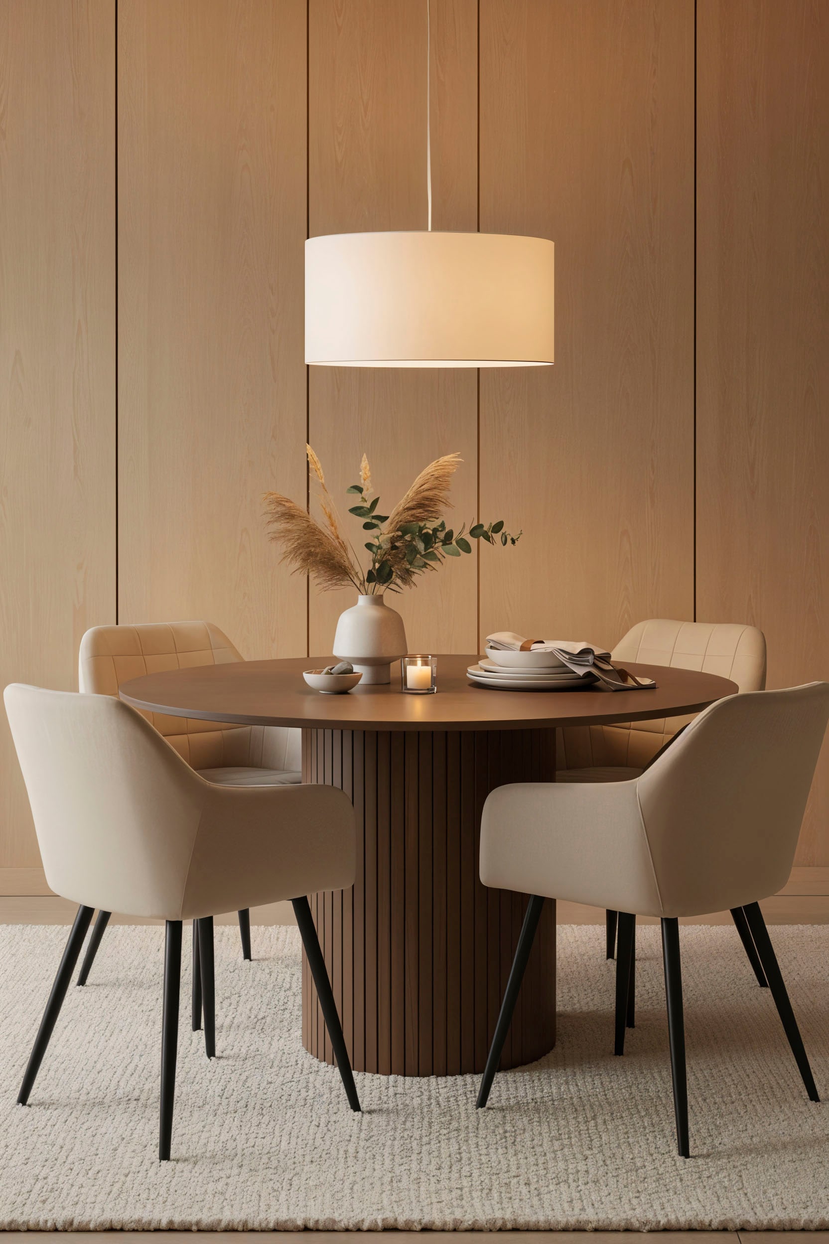 Möbilia Esstisch Sockel mit Lamellendesign