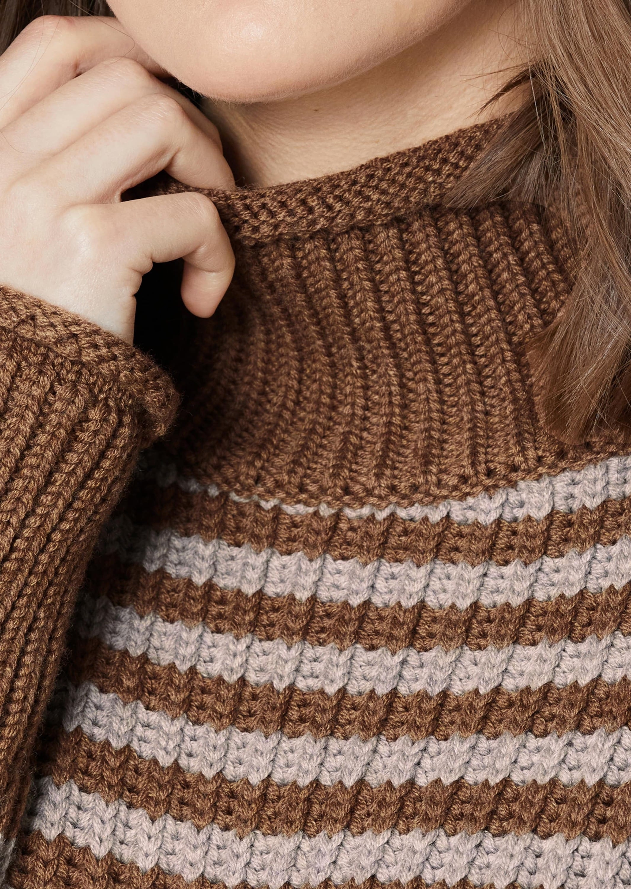 MADELEINE Longpullover »Pullover Softer Schurwoll-Pullover mit stylischen Streifen«