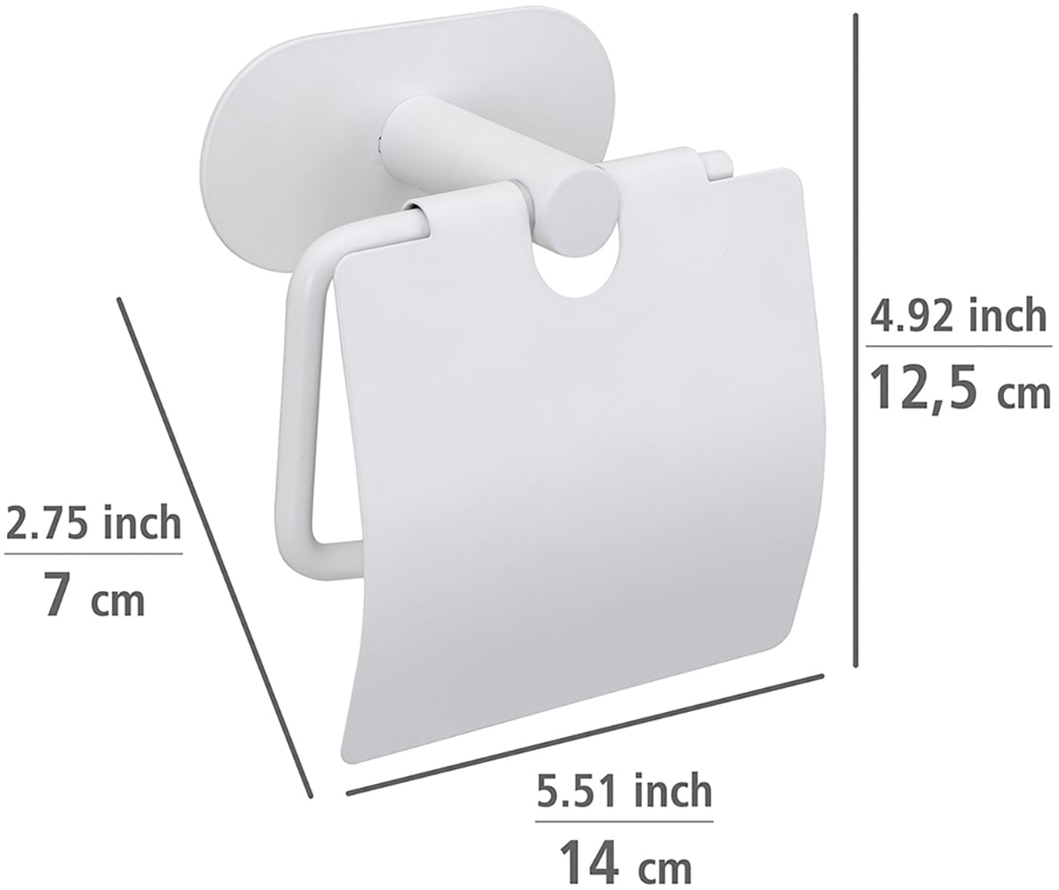 WENKO Toilettenpapierhalter »Turbo-Loc® Modell Orea«, mit Deckel, Edelstahl, Befestigen ohne Bohren