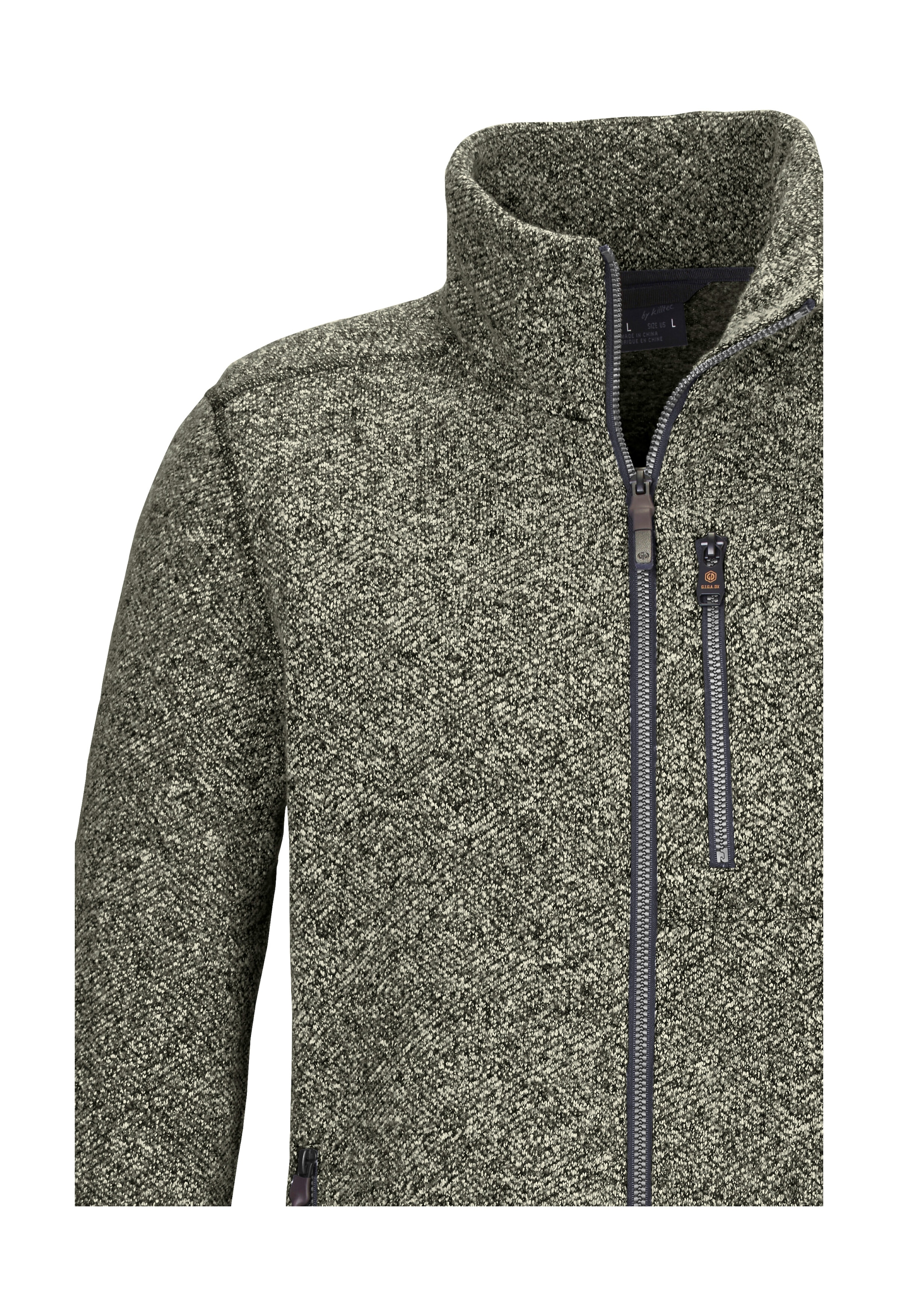 G.I.G.A. DX by killtec Fleecejacke »GW 55 MN KNTFLC JCKT«, Zeitlose Strickfleecejacke, recyceltes Material, Taschen mit Zipper
