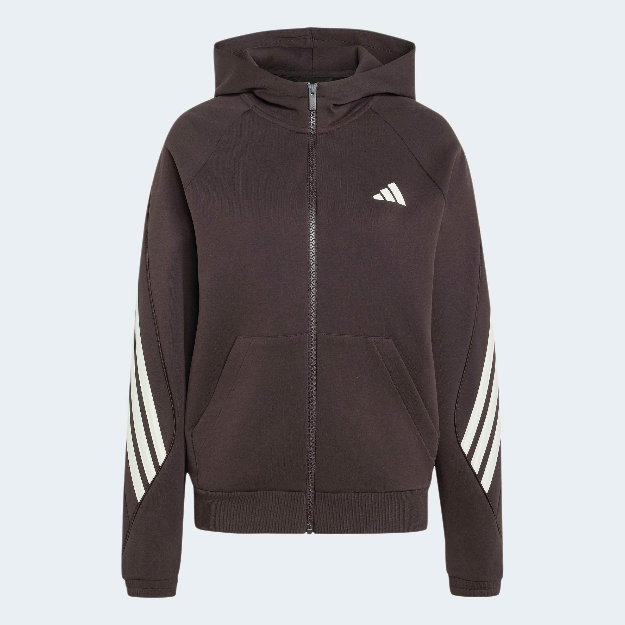 adidas Sportswear Kapuzensweatjacke »STADIUM 3-STREIFEN, DURCHGEHENDER REISSVERSCHLUSS« mit normaler Länge, aus Baumwolle und Polyester