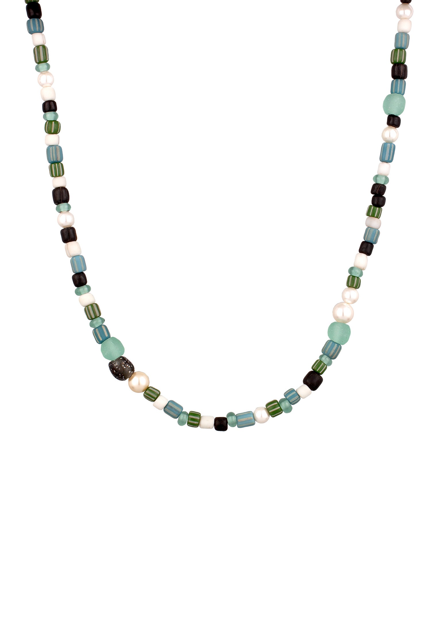 Kuzzoi Silberkette »Halskette Glas Beads Muschelkernperlen Weiß 925 Sterling Silber«