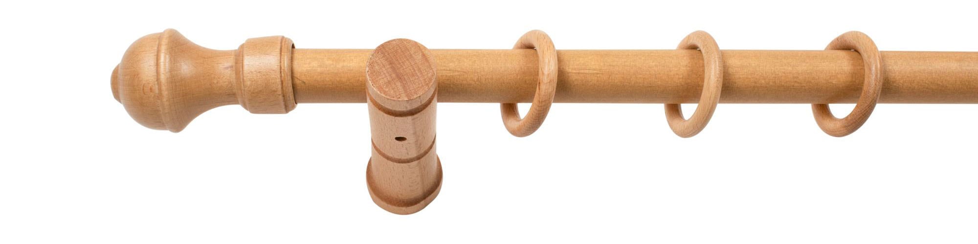 SN DECO GROUP Gardinenstange »Ares« 1 läufig-läufig Fixmaß 28 mm, Holz, verschiedene Längen und Farben, Komplettset