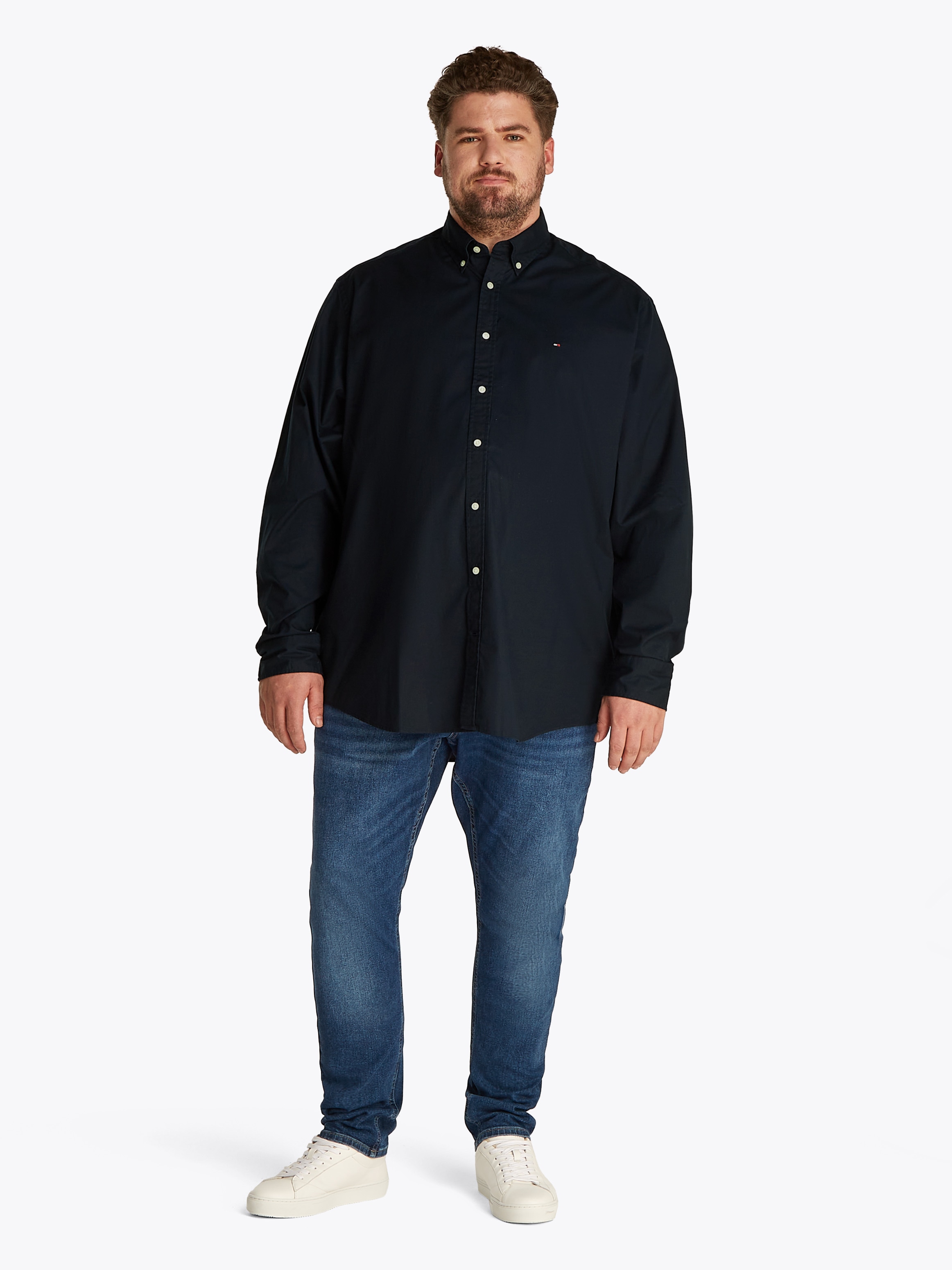 Tommy Hilfiger Big & Tall Langarmhemd »BT-FLEX POPLIN SOLID RF SHIRT-B«, Große Größen