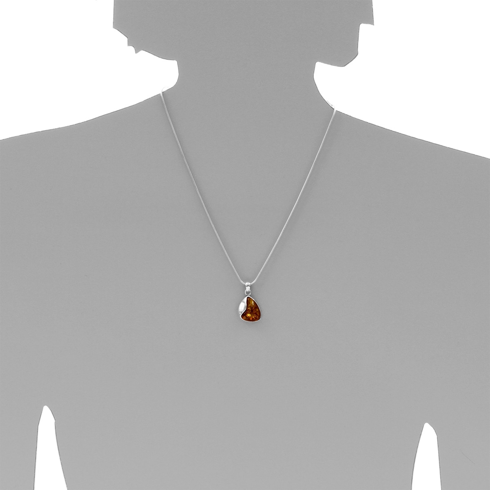 OSTSEE-SCHMUCK Kette mit Anhänger »- Jeska 28 mm - Silber 925/000 - Bernstein«