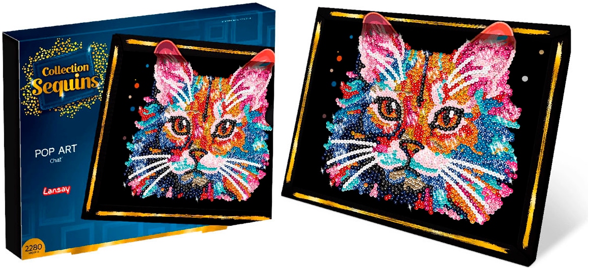 Kreativset »Paillettenkunst PopArt Katze«
