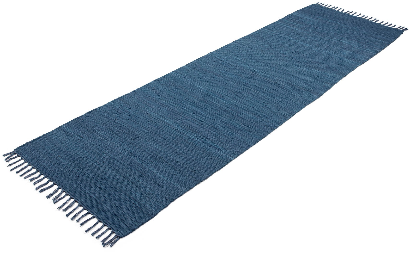 carpetfine Teppich »Kelim Chindi uni, auch als Läufer«, rechteckig, 5 mm Höhe, Wendeteppich, reine Baumwolle, handgewebt, Uni-Farben, mit Fransen