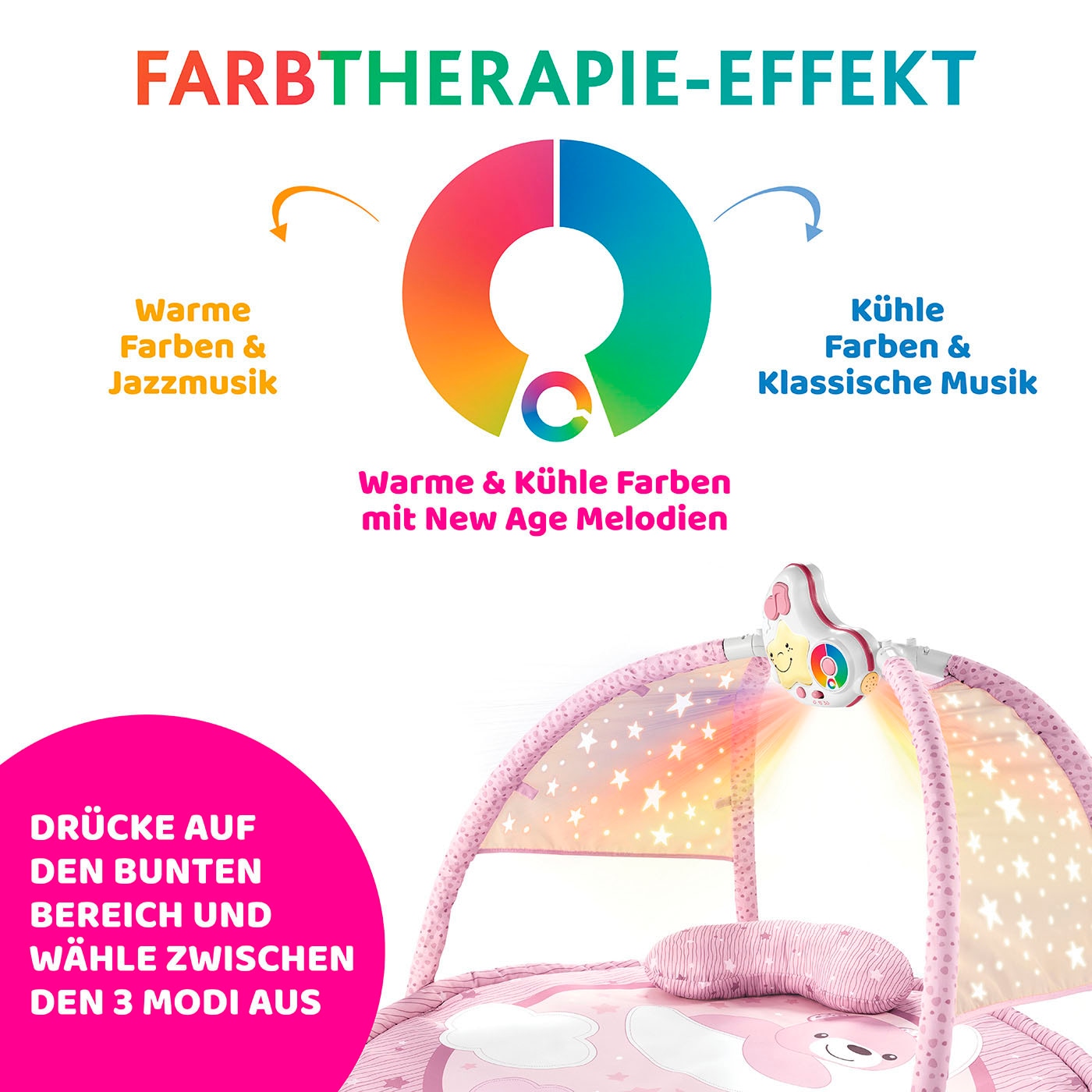 Chicco Baby Gym »Farbspiel Gym, Pink«, mit Projektionen und Melodien