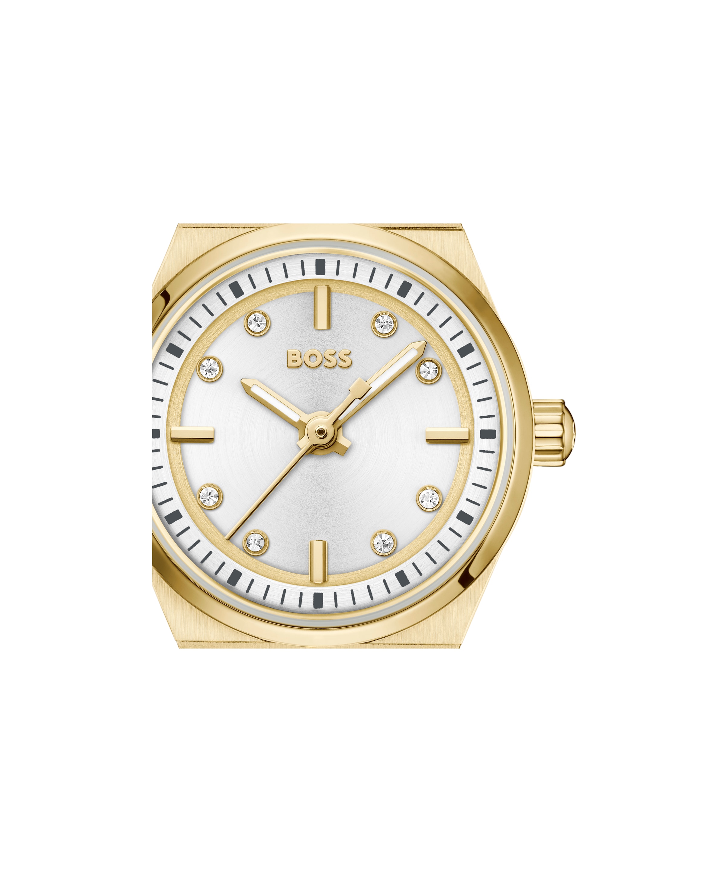 BOSS Quarzuhr »CANDOR« Armbanduhr, Damenuhr, Edelstahlarmband, analog, Glaskristalle