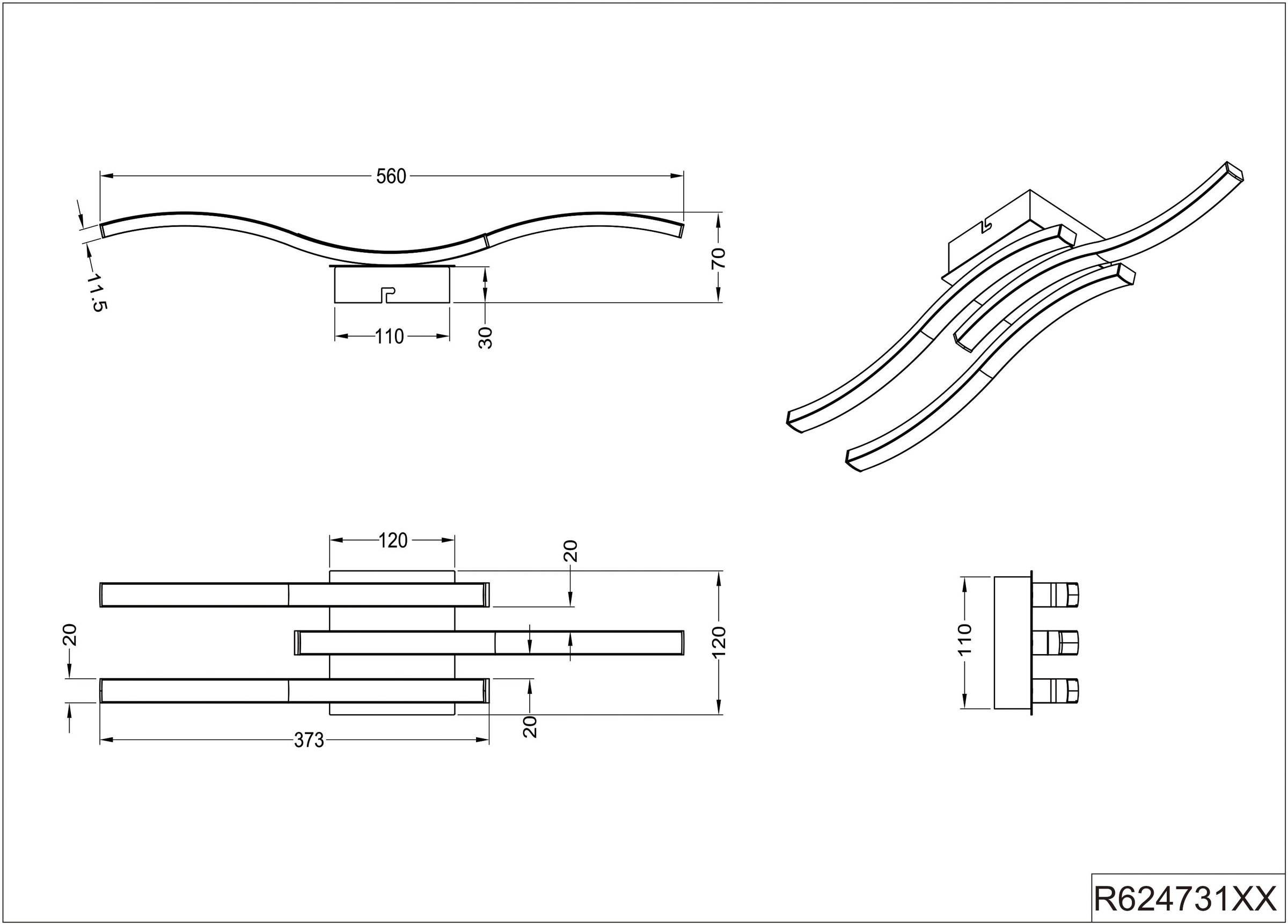 TRIO Leuchten LED Stehlampe »Rondo«, 5 flammig-flammig, Stehleuchte mit Fussschalter integrierter Dimmer Höhe 115cm warmweiß