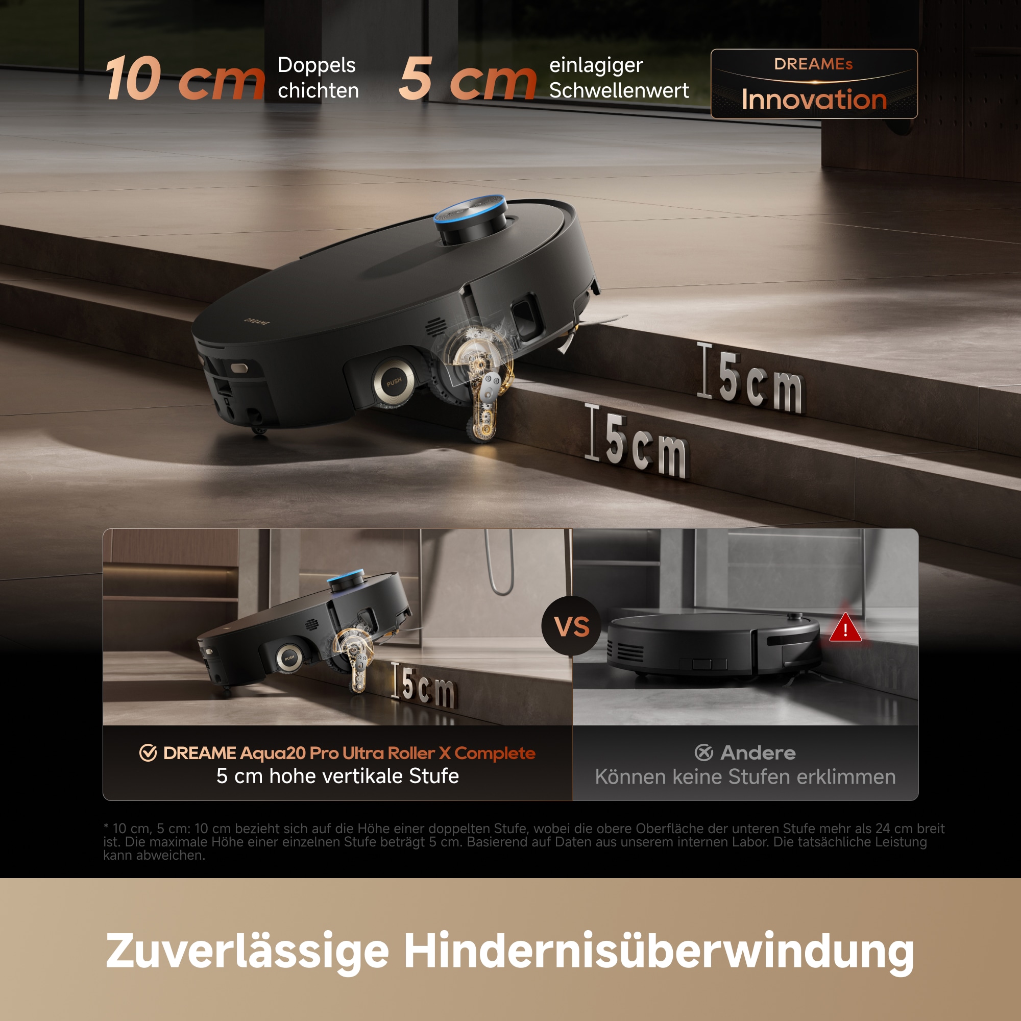 Dreame Nass-Trocken-Saugroboter »Aqua20 Pro Ultra Roller X Complete Marble Black« Vollautomatische Absaugstation, App-Steuerung