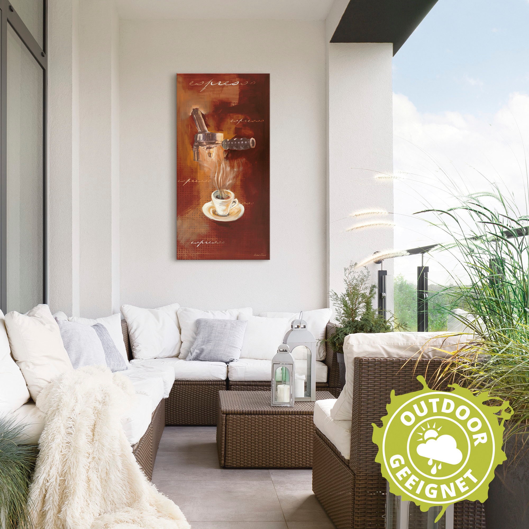 Artland Alu-Dibond-Druck »Espresso I« Getränke 1 Stk. tlg. für Innen- und Außenbereich geeignet, Outdoorbild