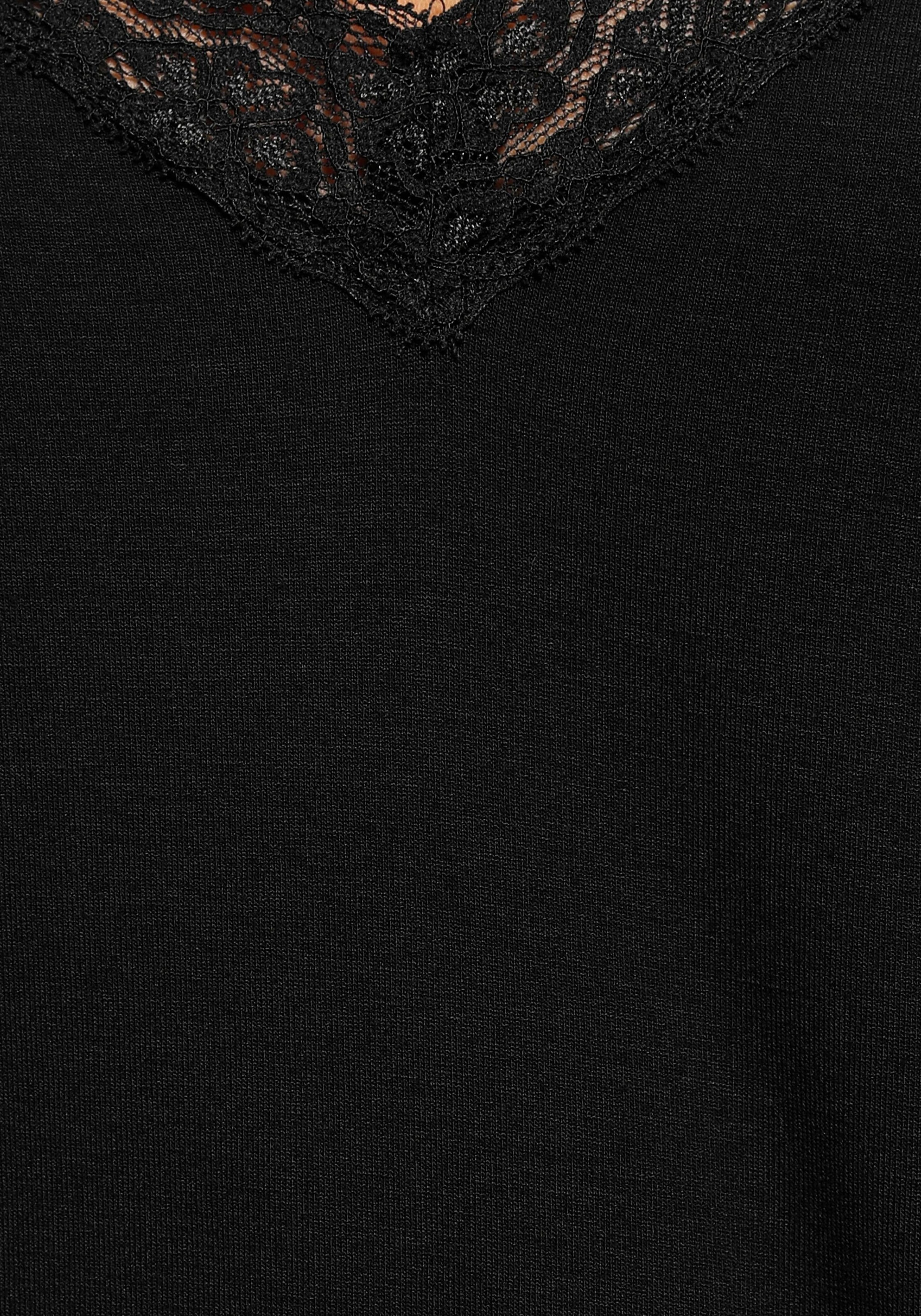 LASCANA Pyjama, (2 tlg.), mit Spitze und Saumbändchen