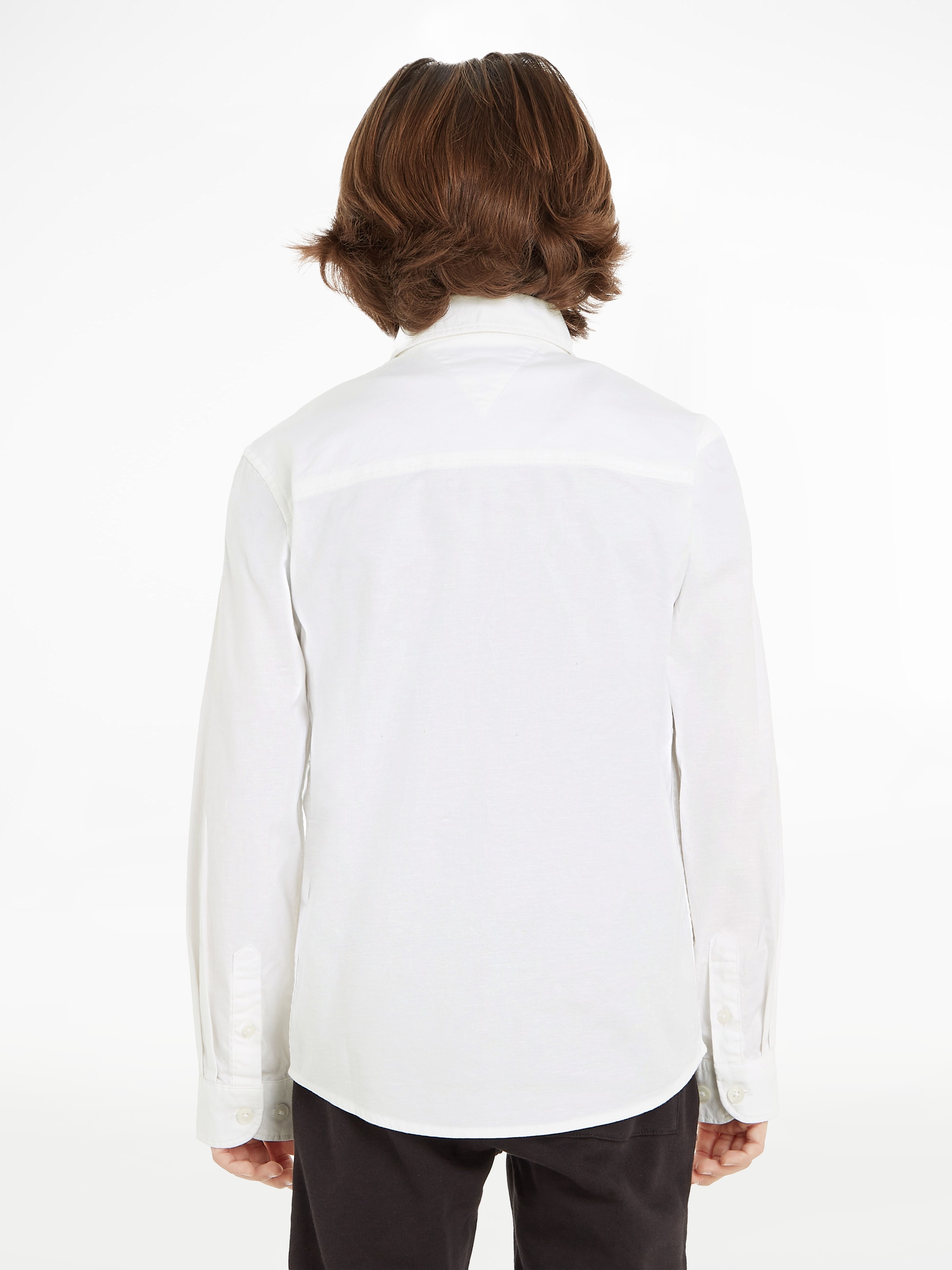 Tommy Hilfiger Langarmhemd »BOYS STRETCH OXFORD SHIRT L/S« Kinder bis 16 Jahre, Button-down-Kragen, Langarm, Logo-Flag