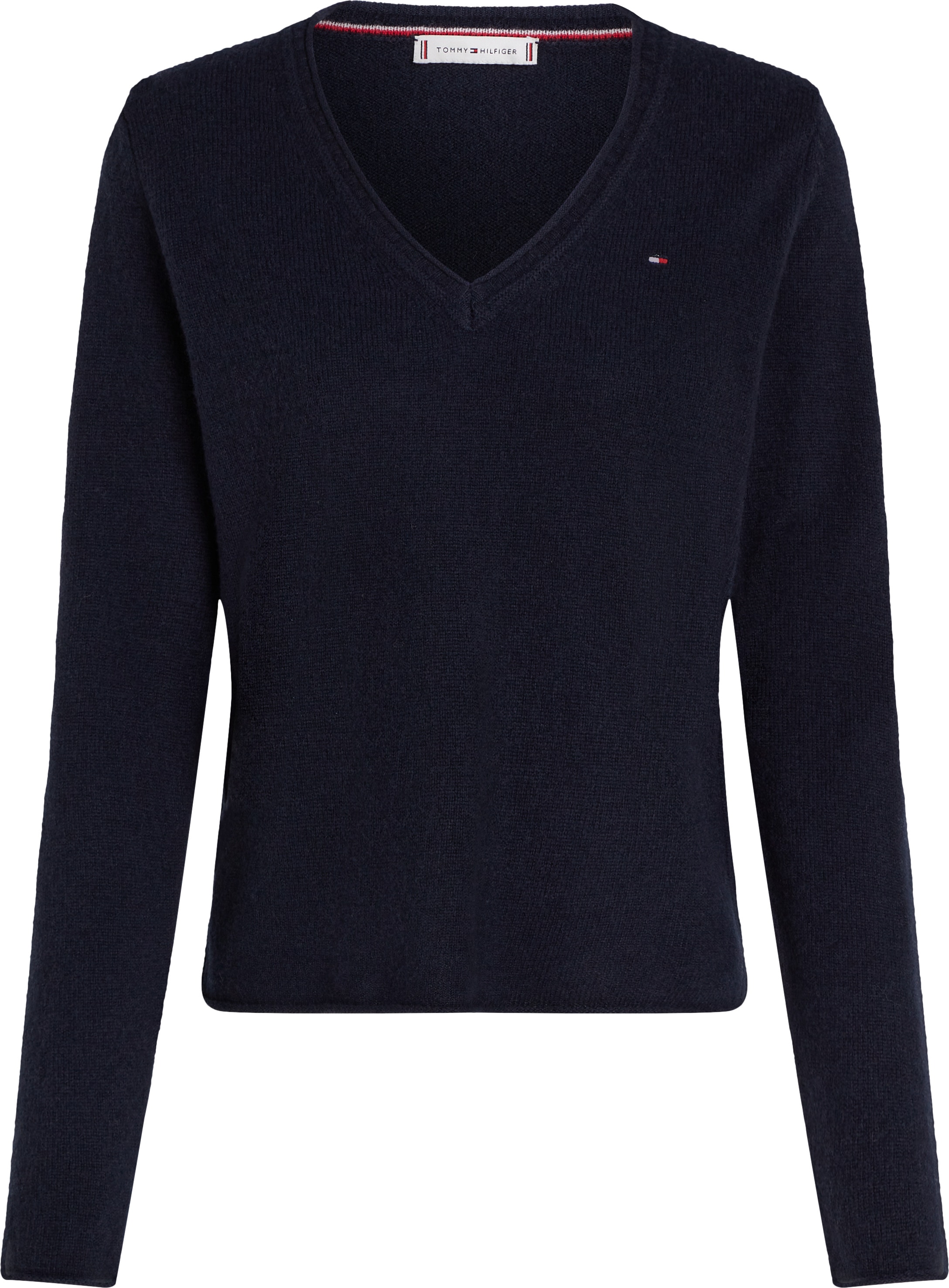 Tommy Hilfiger Strickpullover »SOFT WOOL V-NK SWEATER«, mit V-Ausschnitt aus 100% Wolle