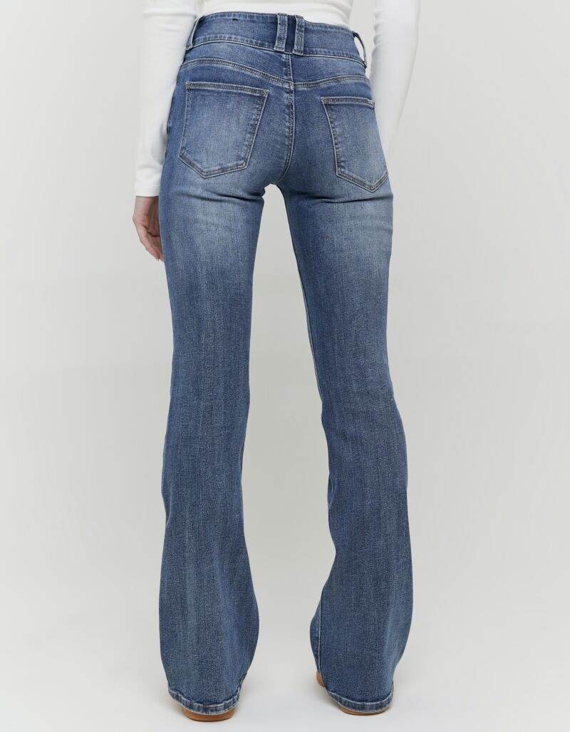 Tally Weijl Bootcut-Jeans »SPADECYNTIA« Baumwollmischung, Low Waist, mit doppeltem Knopf am breiten Bund