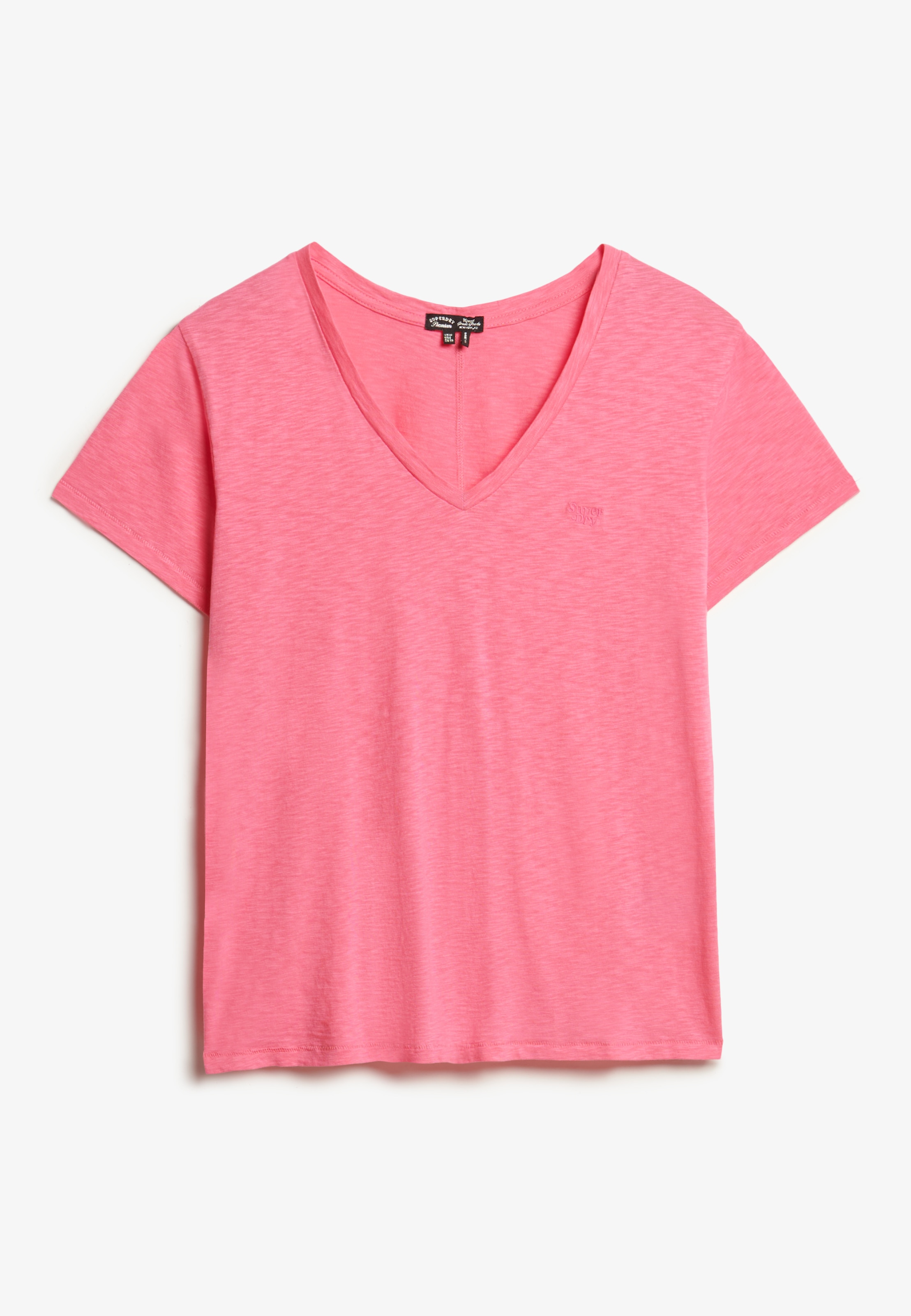 Superdry V-Shirt »STUDIOS SLUB EMB VEE TEE«, strukturiertes T-Shirt mit V-Ausschnitt und Stickerei