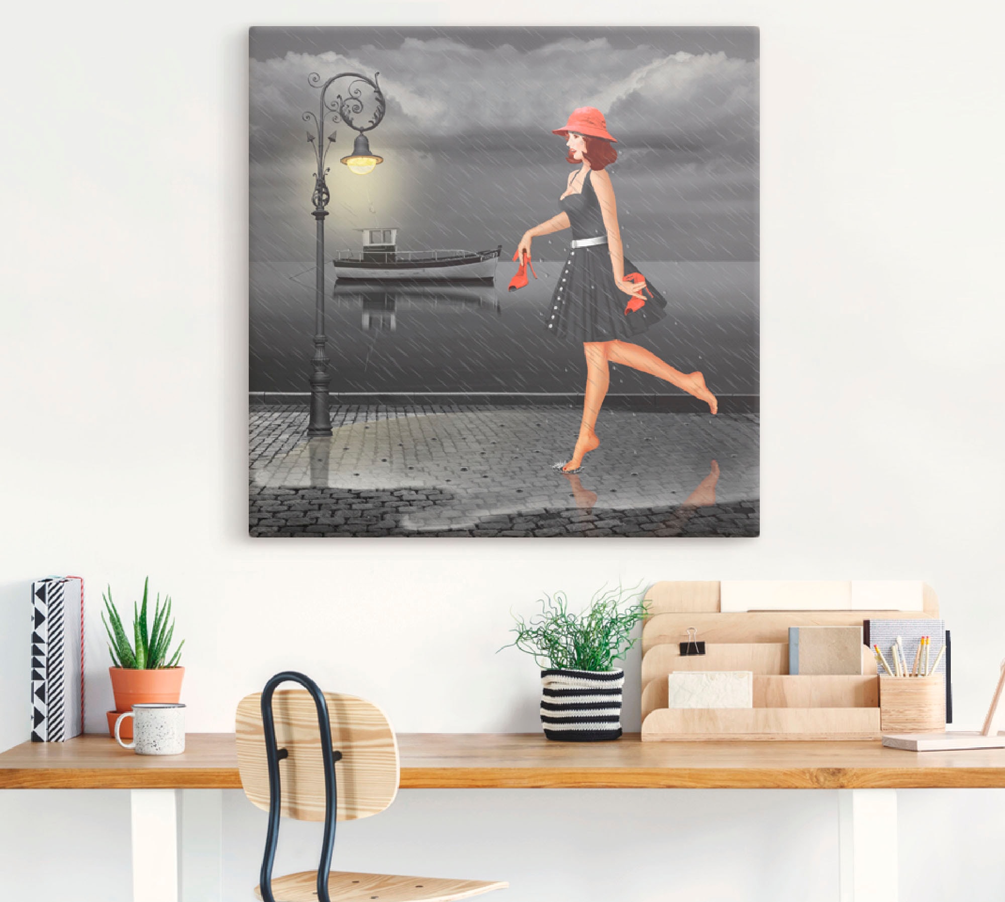Artland Wandbild »Tanzen im Regen«, Frau, (1 St.), als Leinwandbild, Poster in verschied. Größen