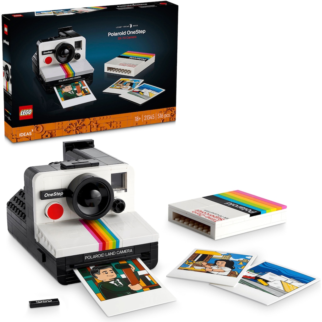 LEGO® Konstruktionsspielsteine »Polaroid OneStep SX-70 Sofortbildkamera (21345), LEGO Ideas«, (516 St.), Made in Europe