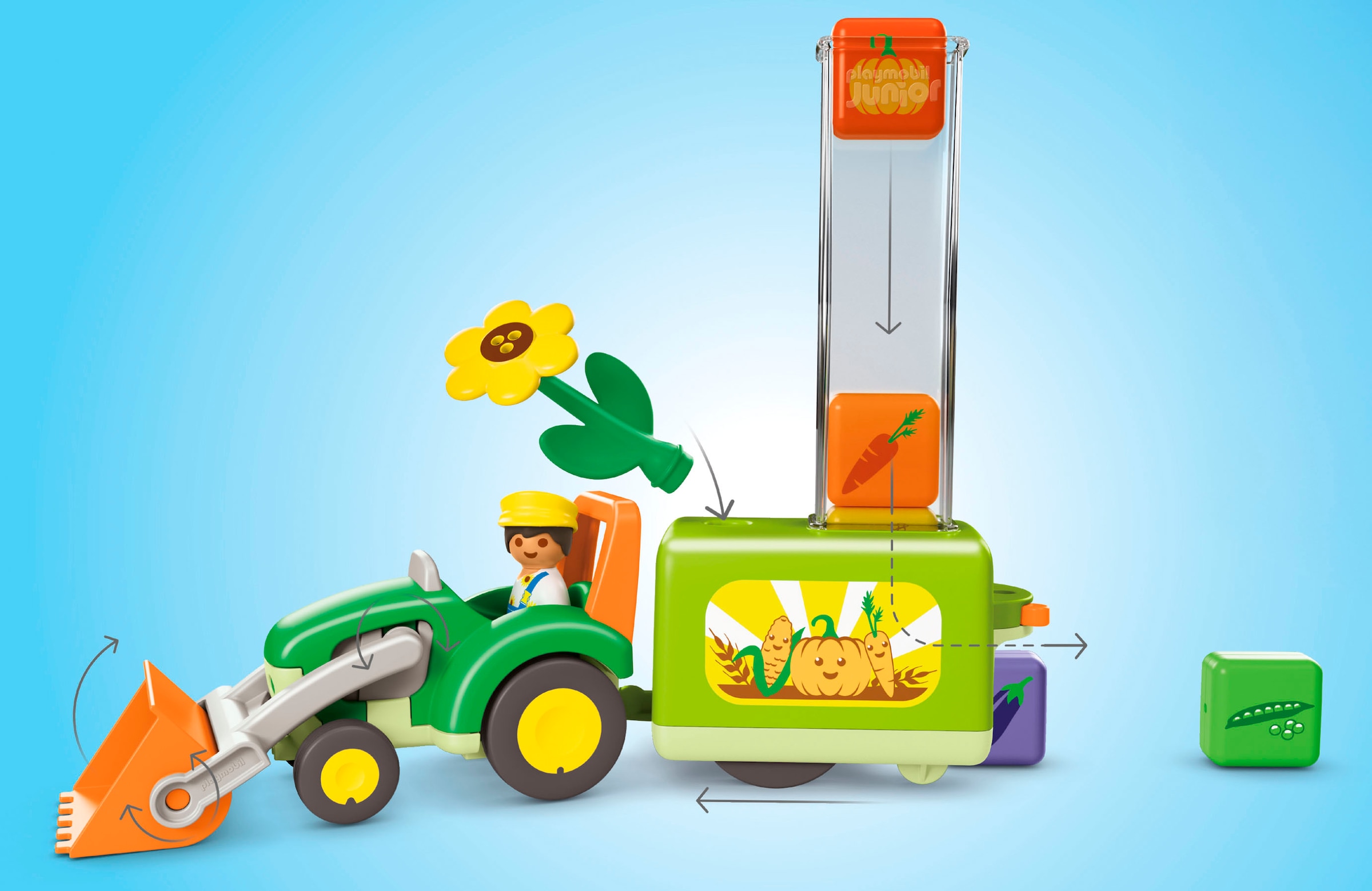 Playmobil® Konstruktions-Spielset »Traktor mit lustiger Pflanzmaschine (71773), Junior«, (11 St.), Made in Europe