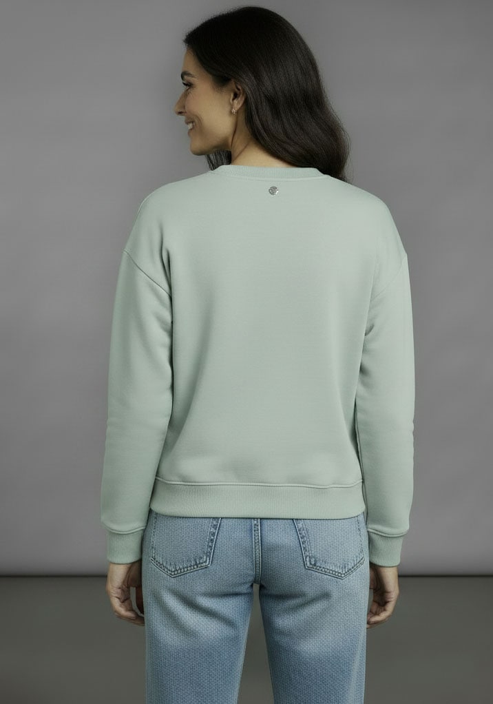 Bruno Banani Sweatshirt , mit Rundhalsausschnitt und platzierten Weblabels
