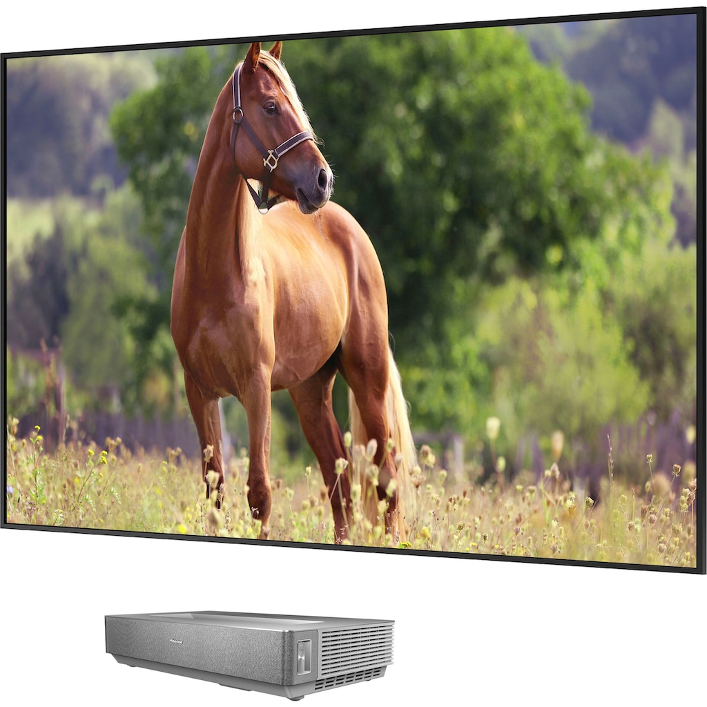 Hisense DLP-Beamer »Hisense 100L5HD Daylight Screen (100 Zoll) Laser TV Projektor«, 4K, HDR, Game Mode, Dolby Atmos