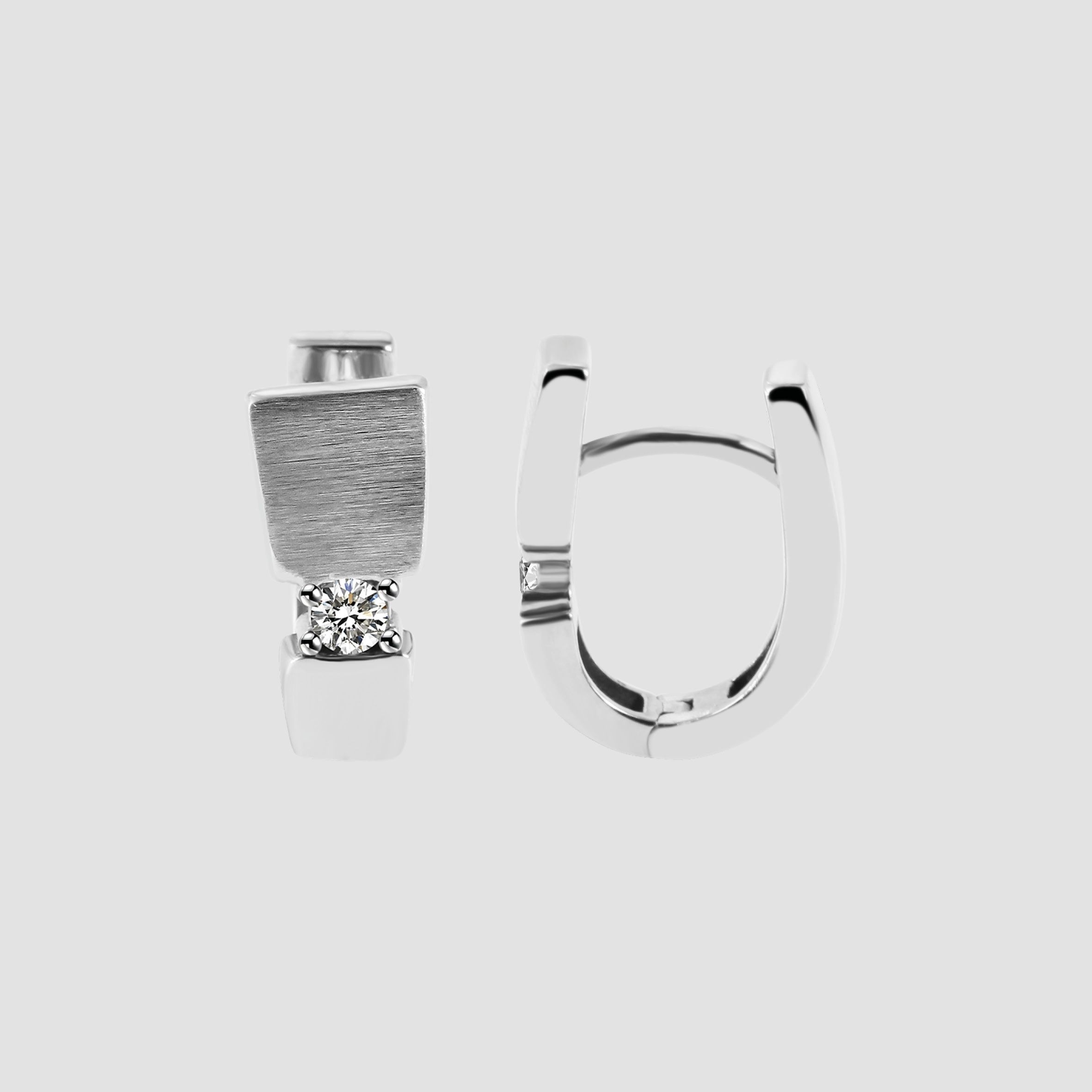 Adelia´s Paar Creolen »Damen Ohrringe ¿ Klappcreole aus 925 Silber mit Zirkonia«