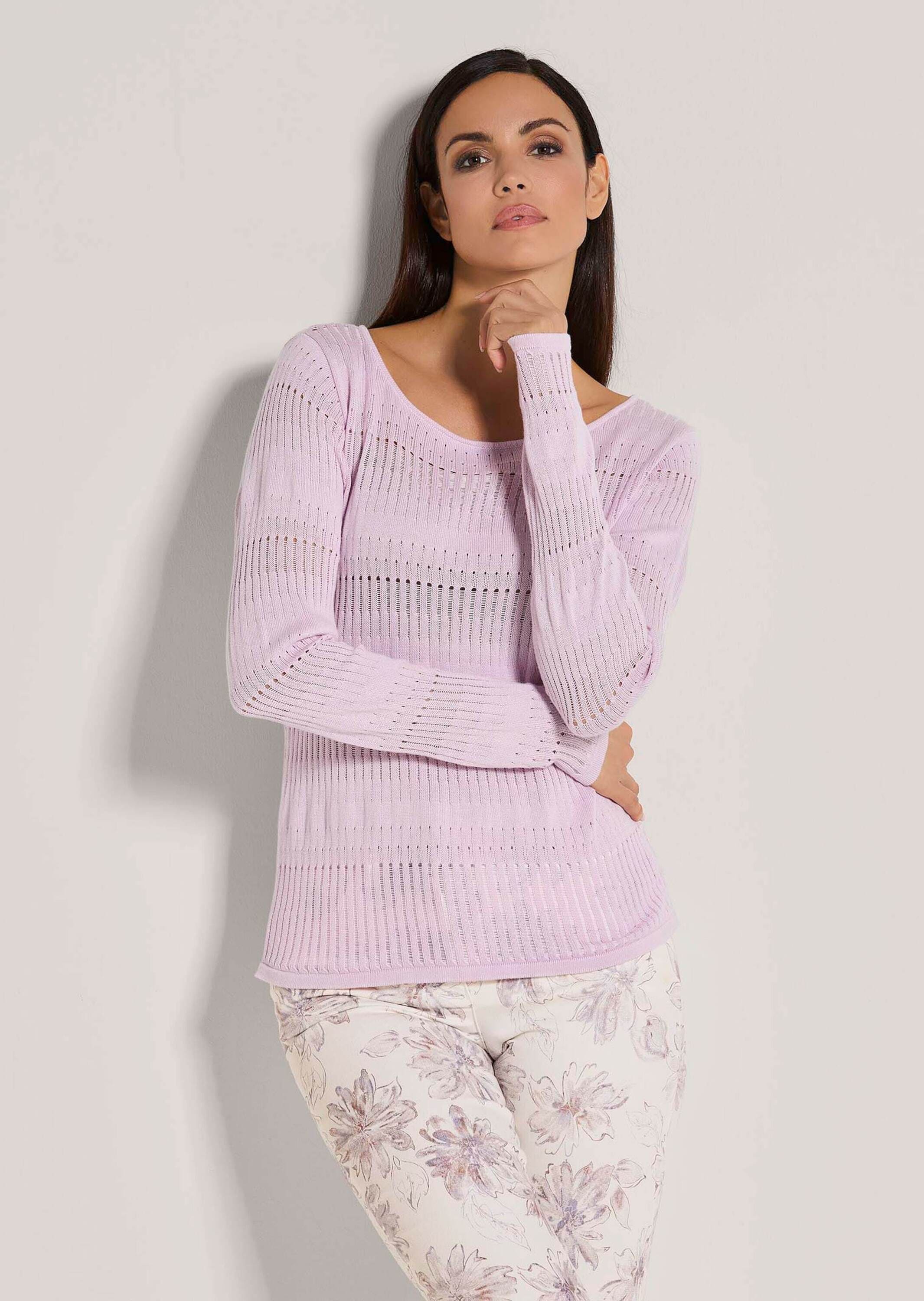 MADELEINE Longpullover »Pullover Rundhals-Pullover im Muster-Mix«