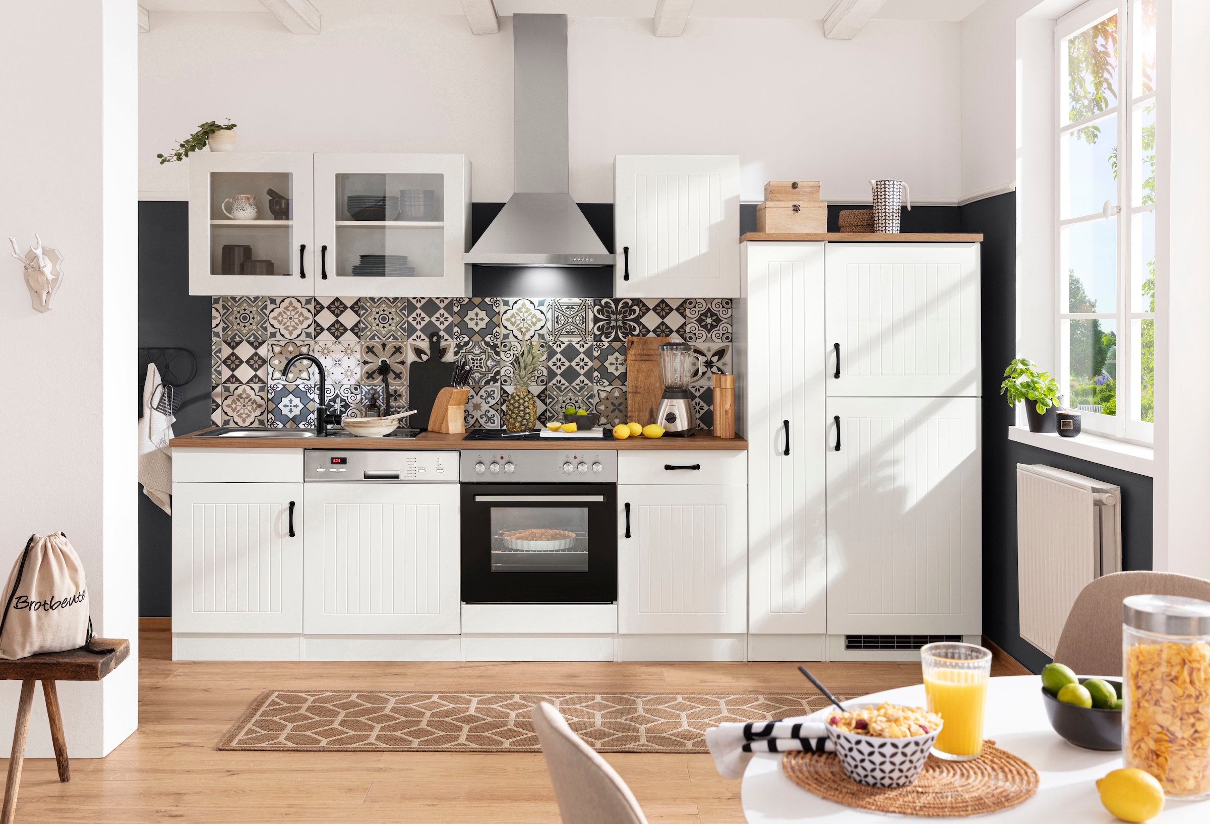 KOCHSTATION Küchenzeile »KS-Athen« ohne E-Geräte, Breite 310 cm