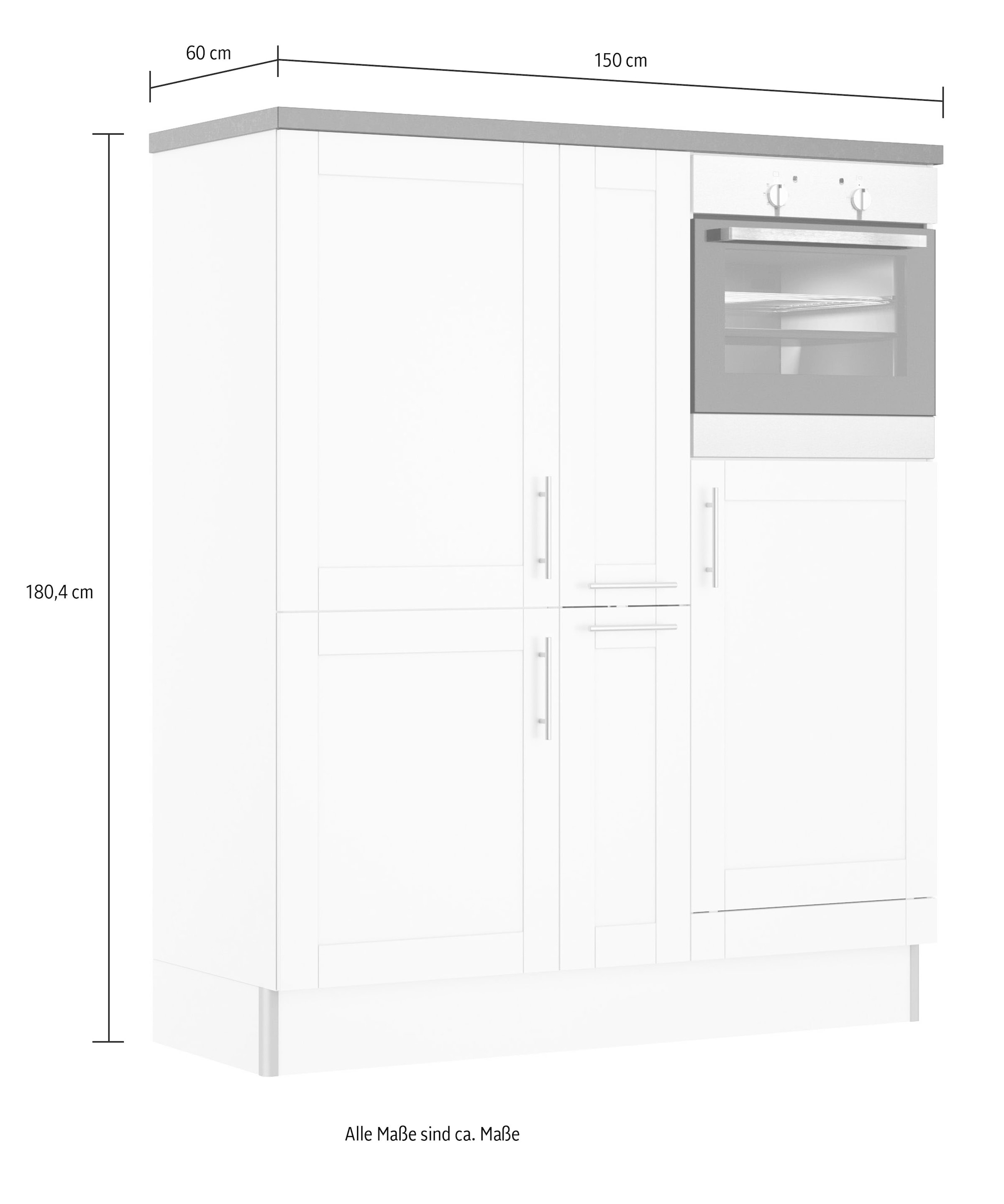 OPTIFIT Küche »Ahus«, Breite 150 cm,wahlweise mit  E-Geräten,Soft-Close-Funktion bestellen online bei OTTO | Backofenumbauschränke