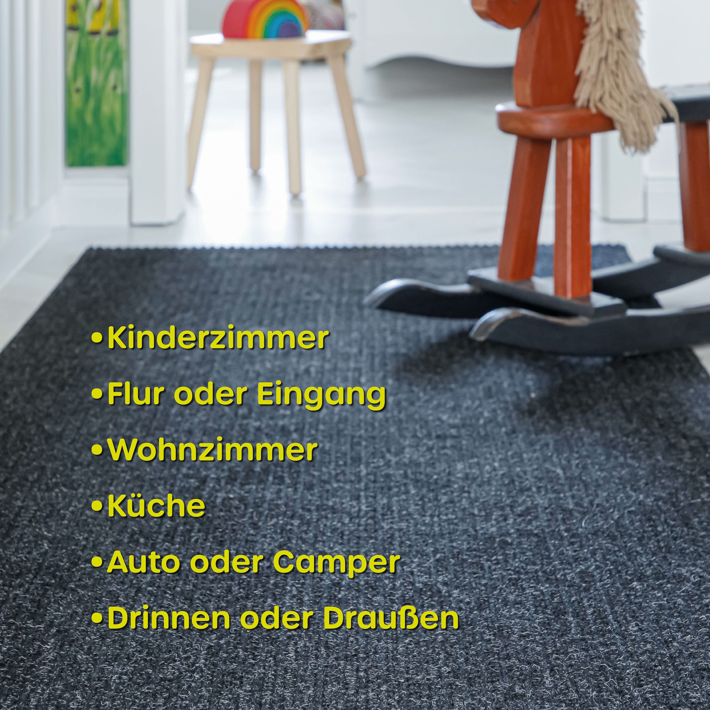 Wecon home Teppich »Buhai« rechteckig 3 mm Höhe ultraflacher Schmutzfangläufer, rutschfest, waschbar, wetterfest