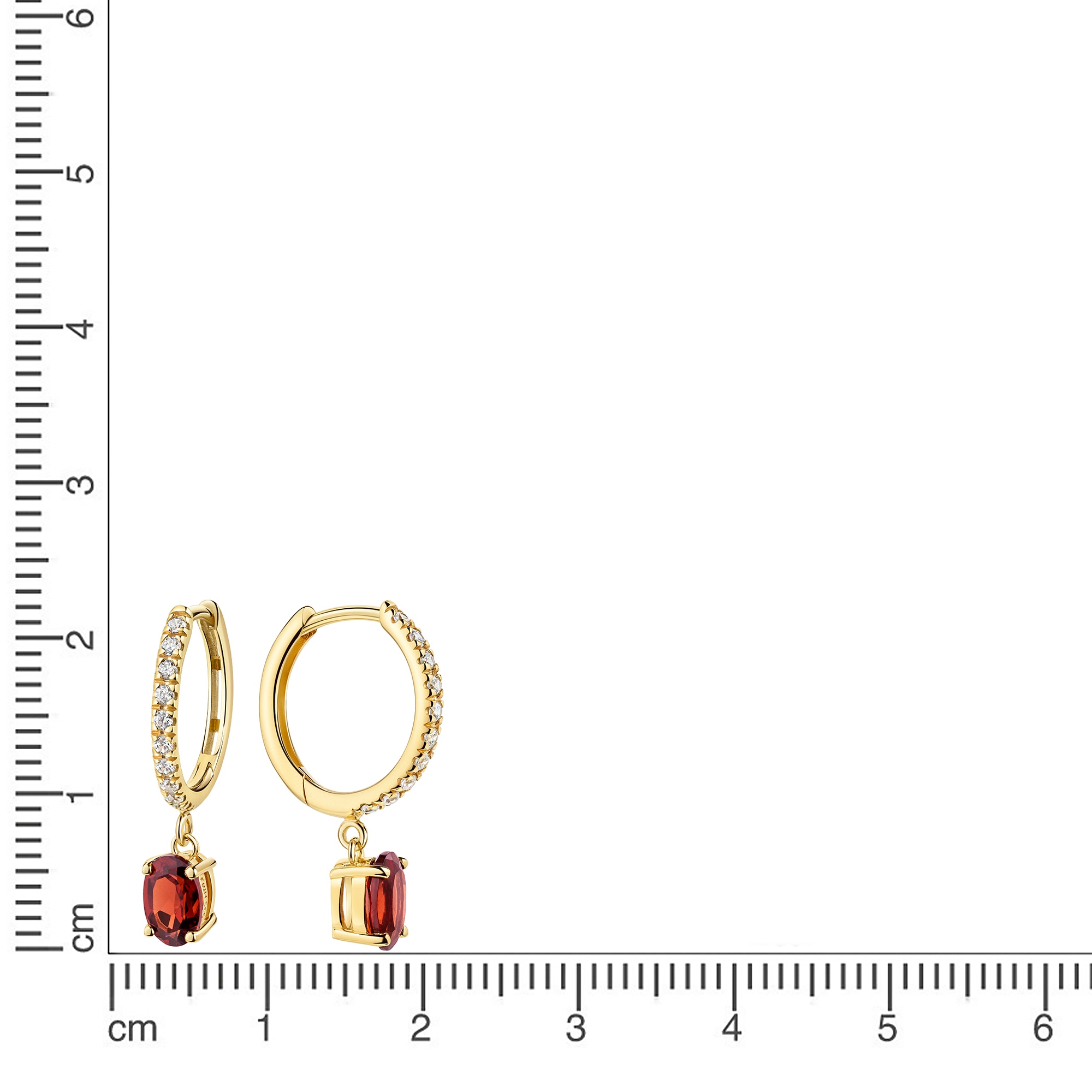 Firetti Paar Creolen »Schmuck Geschenk Gold 333 Ohrschmuck Ohrringe« mit Granat, Zirkonia (synth.)