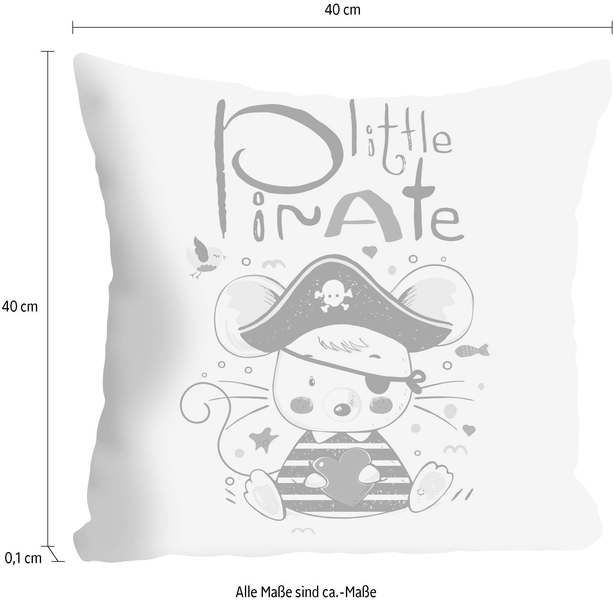 queence Dekokissen »»Little Pirate«« Kissenhülle ohne Füllung, 1 Stück