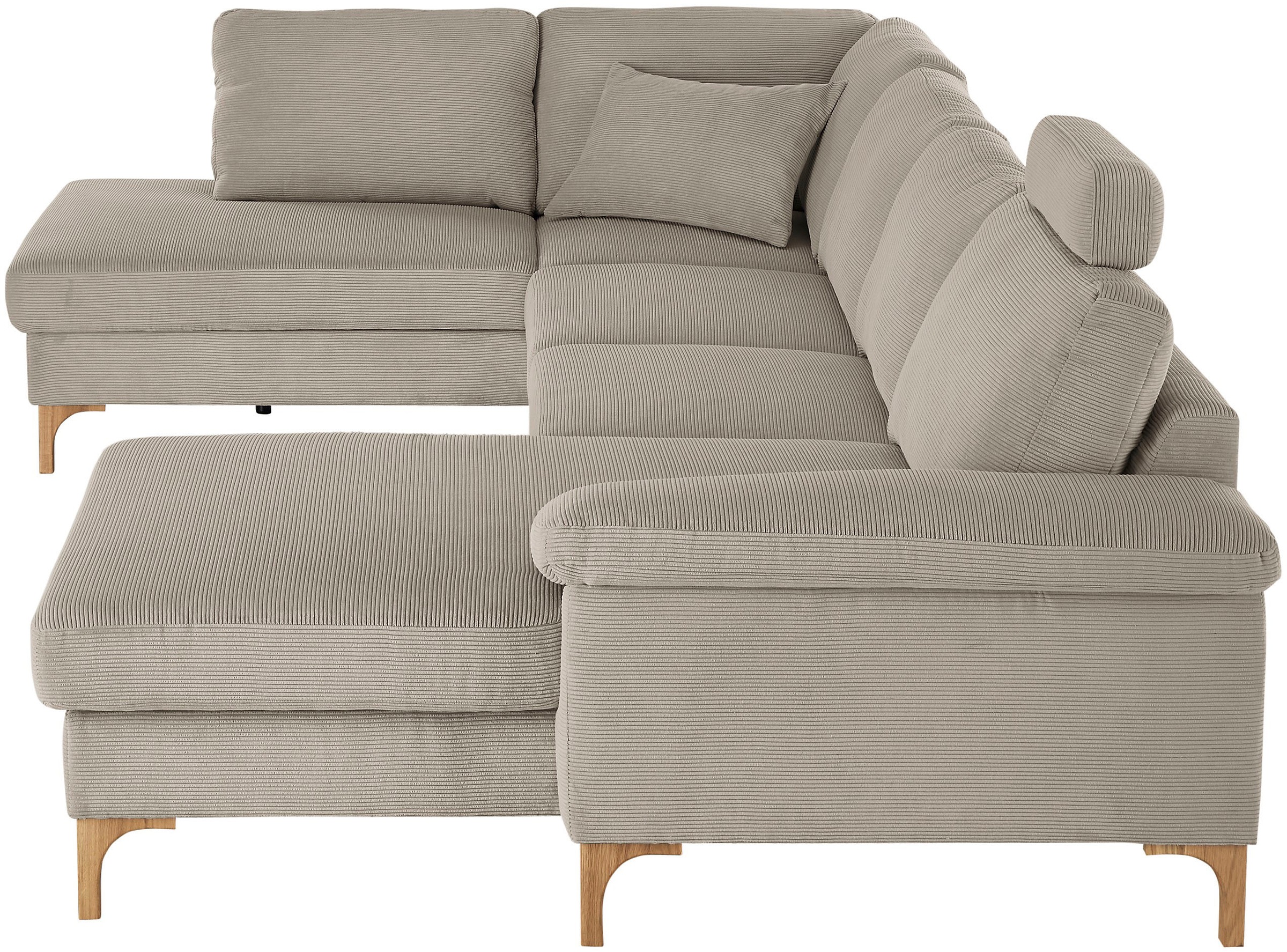 3C Candy Wohnlandschaft »Lecce, wahlweise PUR-Schaumstoff oder Tonnentaschenfederkern U-Form« Bettkasten in Umbauecke und Longchair, sowie Querschläfer im 2-Sitzer