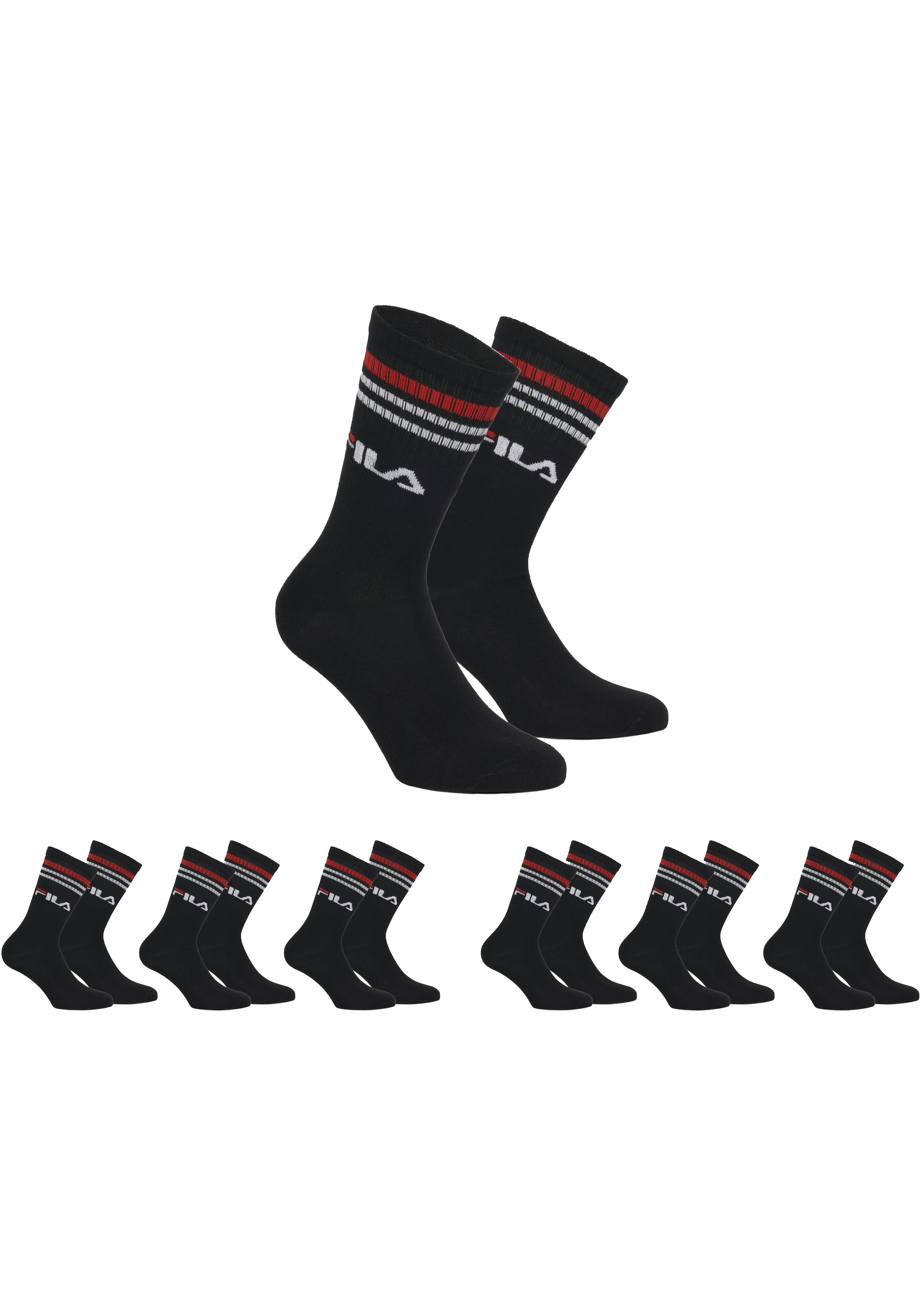 Fila Sportsocken »UNISEX LIFESTYLE PLAIN SOCKS«, (6 Paar), mit Logo-Schriftzug