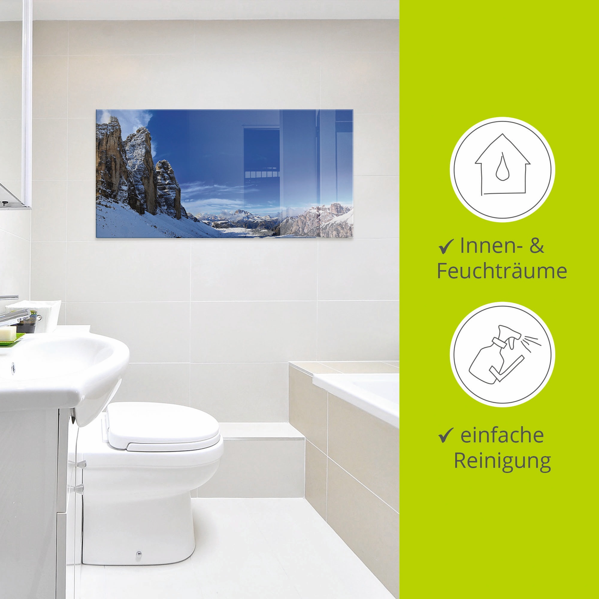 Artland Glasbild »Drei Zinnen Umrundung in den Dolomiten«, Himmel, (1 St.), in verschiedenen Größen