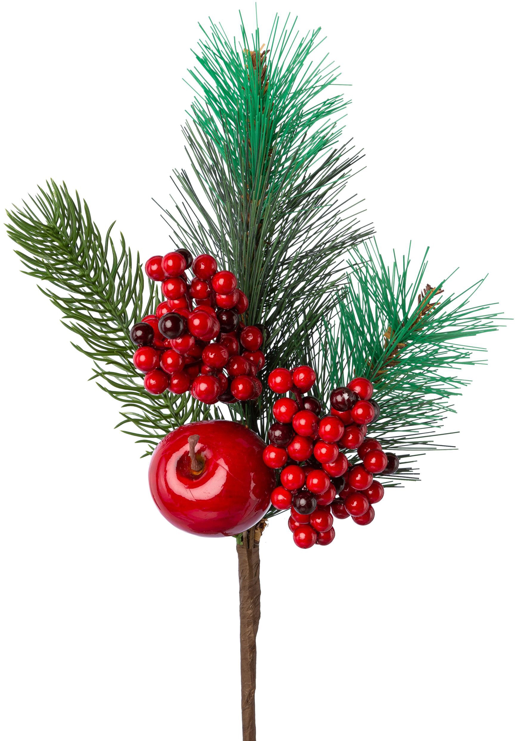 Apfel green benadelt, Zweig mit Kunstpflanze St.), OTTO bestellen und dekoriert (3 3er-Set bei Creativ Beeren, Winterliche »Weihnachtsdeko«,