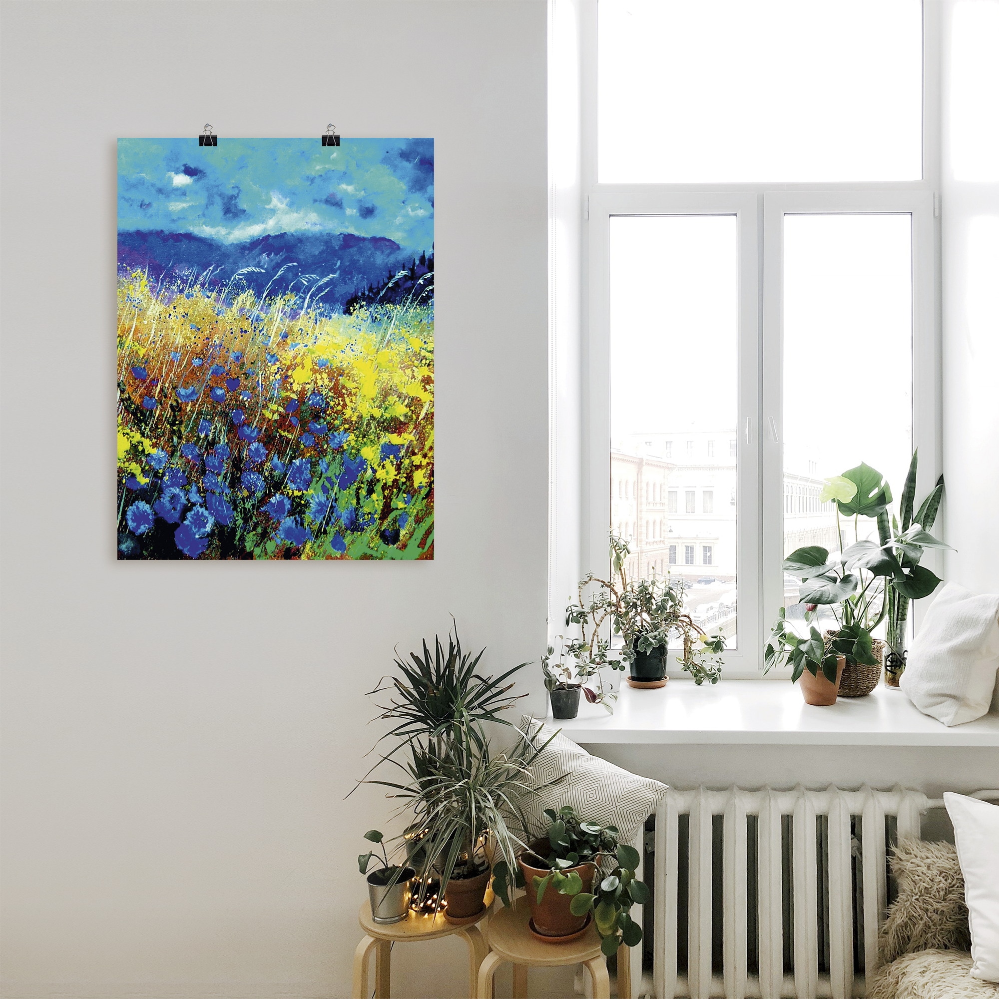 Poster »Blaue wilde Blumen«, Blumenwiese, (1 St.), als Alubild, Leinwandbild,...